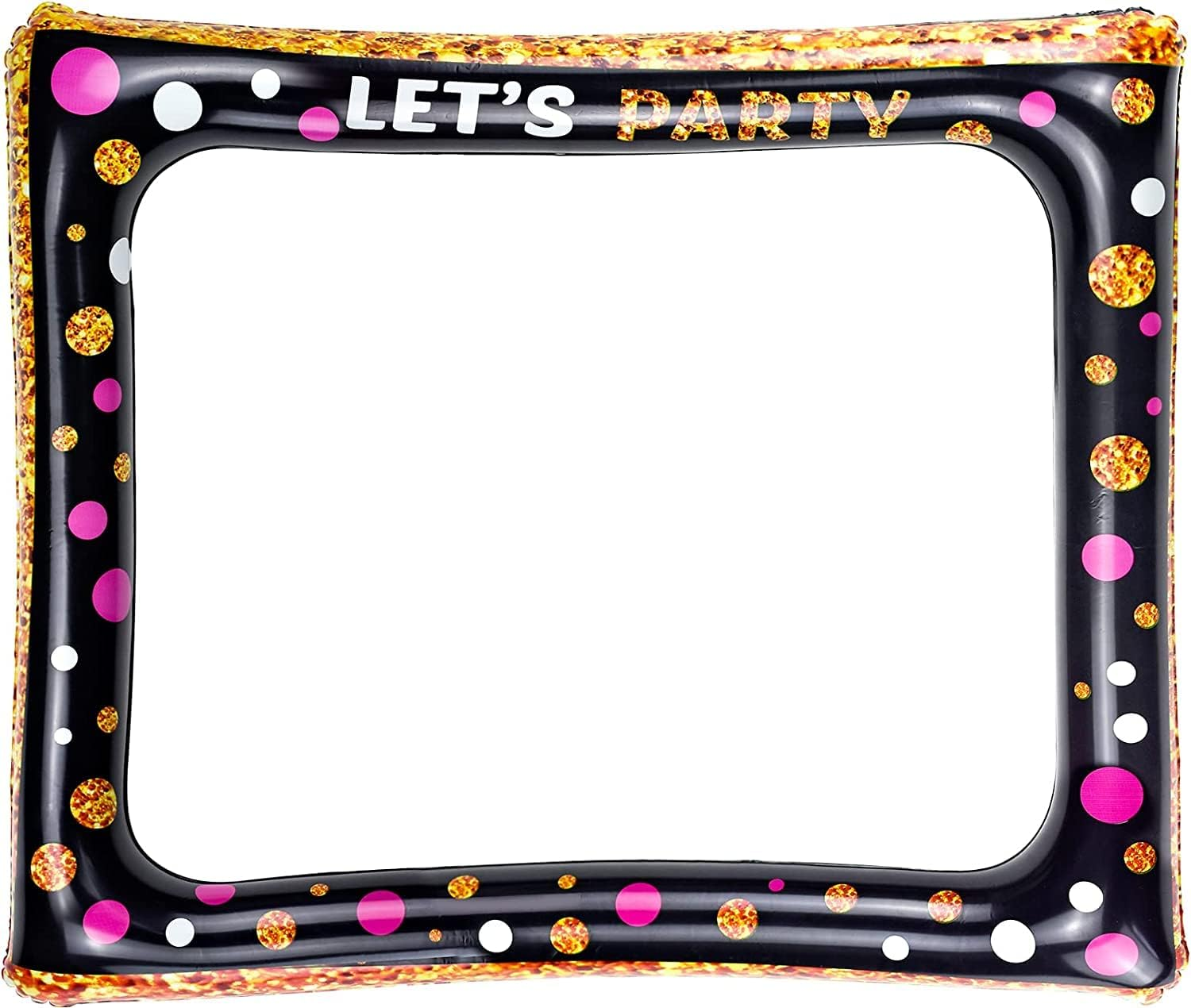 Inflatable Selfie Frame Giant Photo Booth Frame Birthday Photo Booth Picture Frame Celebration Blow up Party Prop for Wedding, Baby Shower, Birthday Party Decorations Supplies - Black Gold image number 6