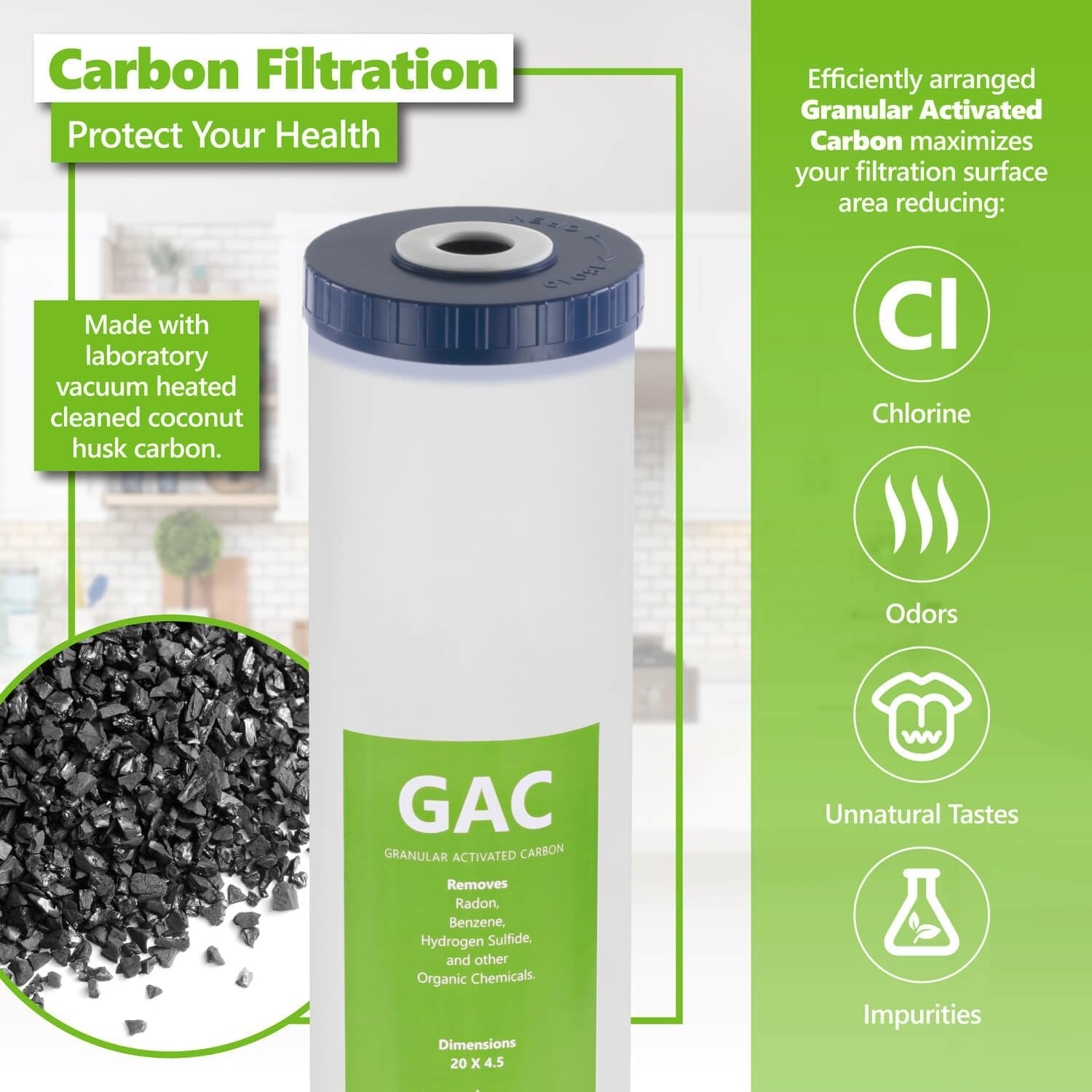 Express Water &ndash; Whole House Water Filter Set &ndash; 3 Stage Water Filtration Replacement Kit &ndash; Sediment, Charcoal, Carbon High Capacity Cartridge Filters &ndash; 5 Micron Water Filter &ndash; 4.5&rdquo; X 20&rdquo; Inch image number 3