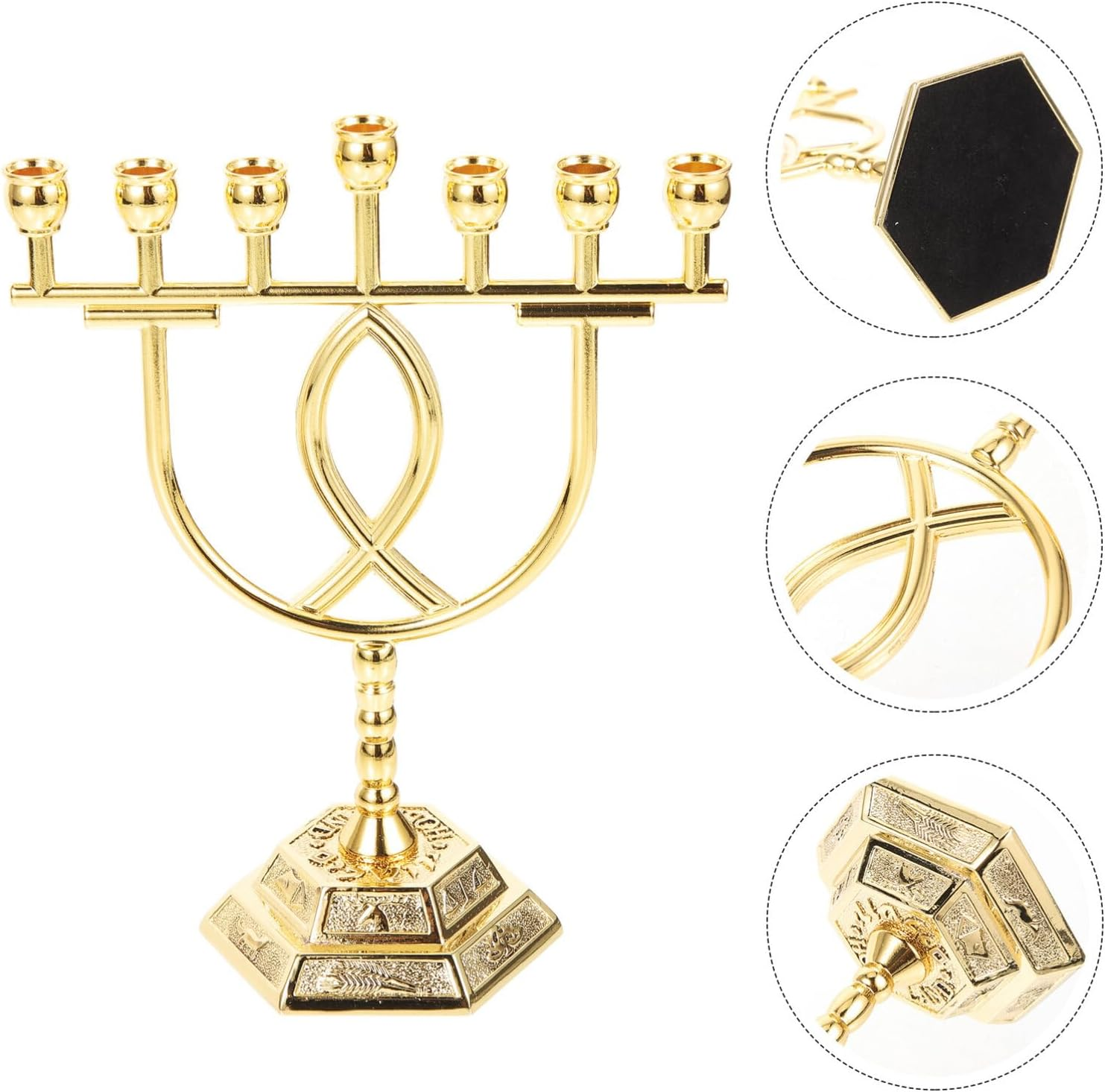 7 Branch Jewish Candle Holder Jewish Candle Sticks Menorah 12 of Israel Menorah image number 5