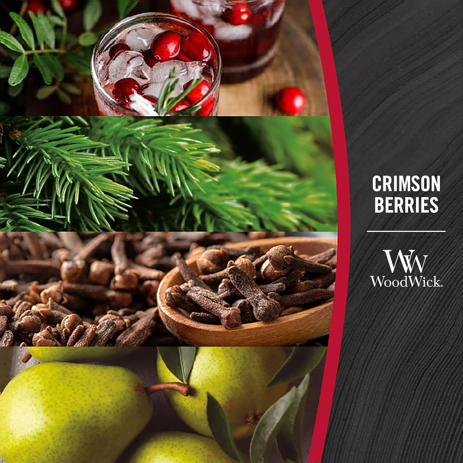 Woodwick Crimson Berries Mini Candle, Red image number 1
