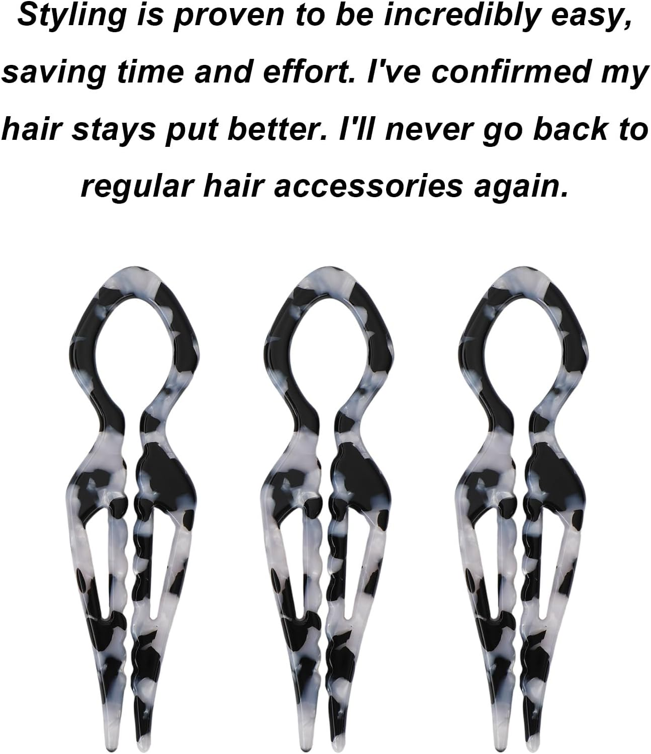 Fukaisu 3Pcs French Hair Pins for Women, French Hair Pins Magic U-Shaped Acetate Hairpin for Women Styling Accessories Christmas White Elephant Present (Leopard Beige) image number 3