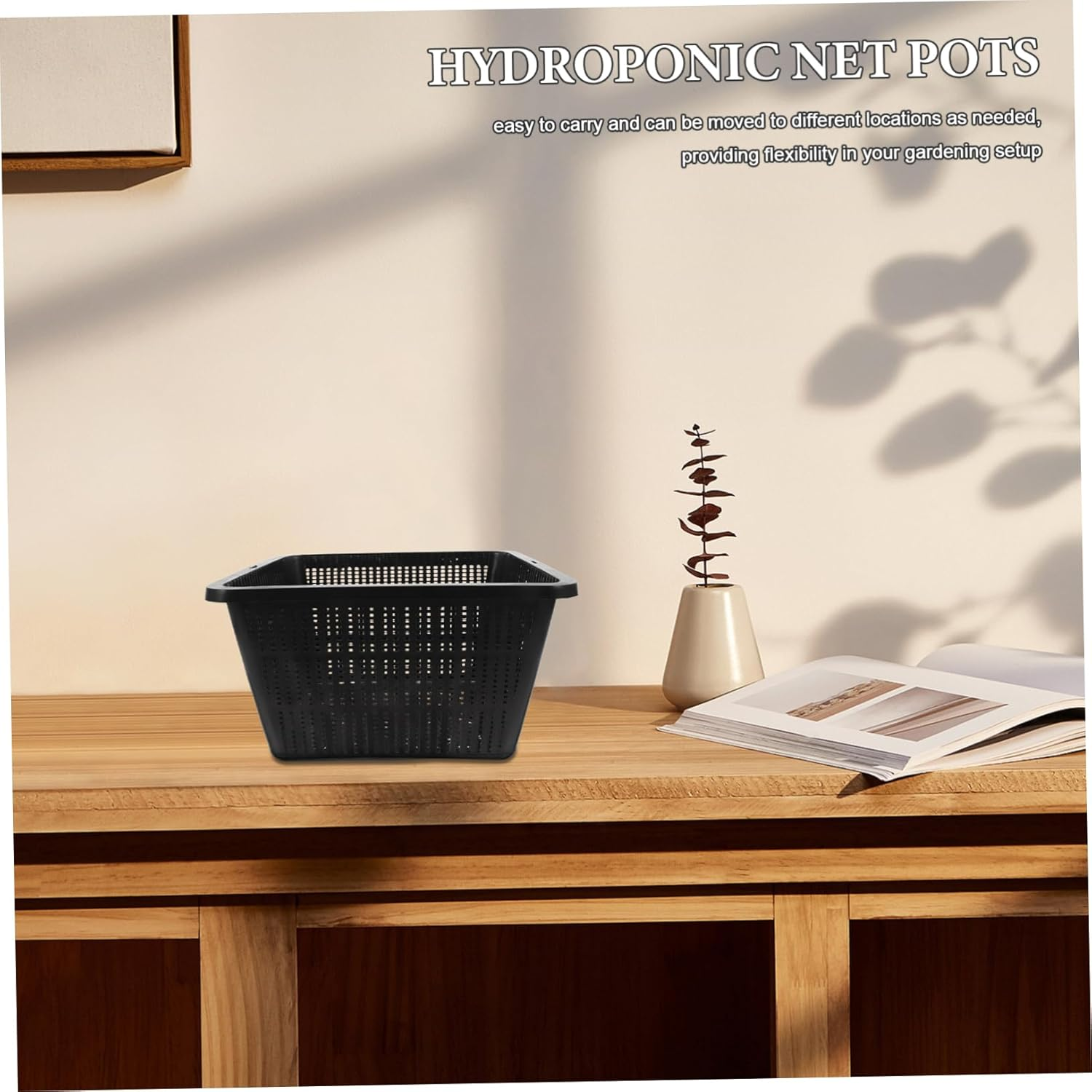 IWOWHERO 2 Pack Hydroponic Plant Baskets Net Pots for Gardening Plastic Planters for Aquatic Pond Flowers image number 6