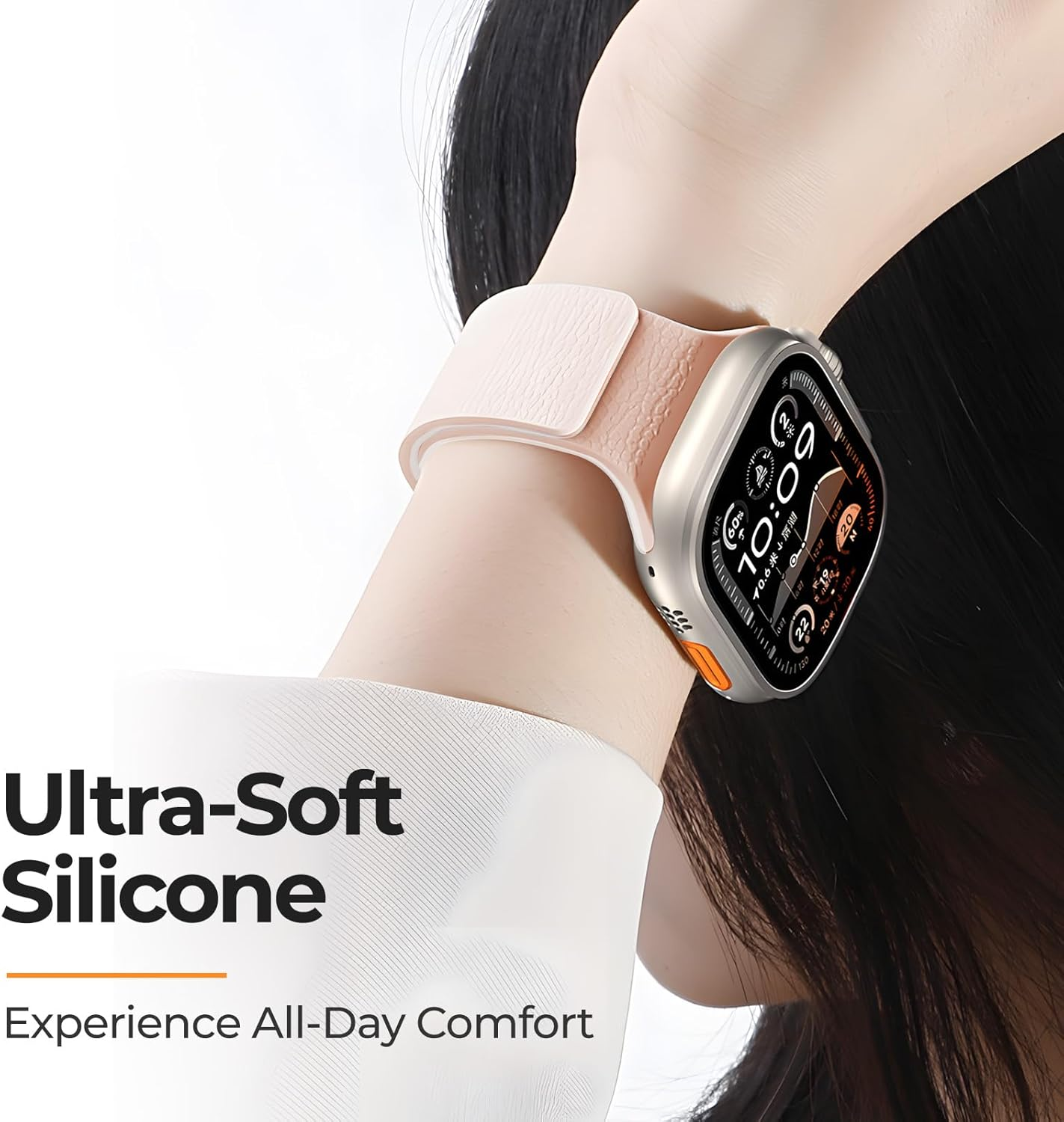 Haugboag Magnetic Silicone Strap Compatible for Apple Watch Band 38Mm 40Mm 41Mm 42Mm 44Mm 45Mm 46Mm 49Mm Women Men, Soft Sport Strap for Iwatch Ultra3/2/1 SE3/2/1 Series 11 10 9 8 7 6 5 4 3 2 1 image number 4