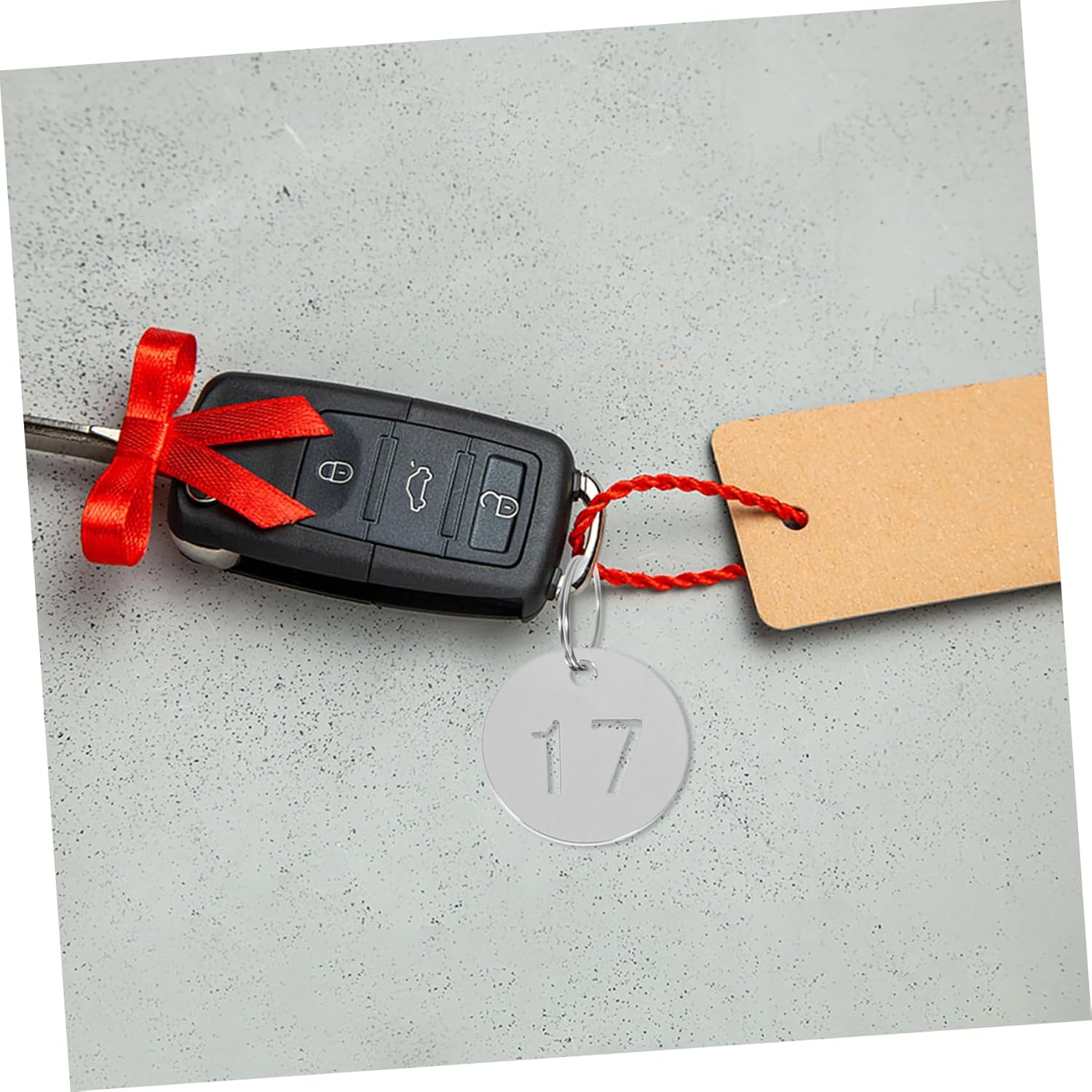 LALADEFIEE 20Pcs Travel Tags Key Classification Tags Key Ring Labels Stainless Steel Plate image number 5