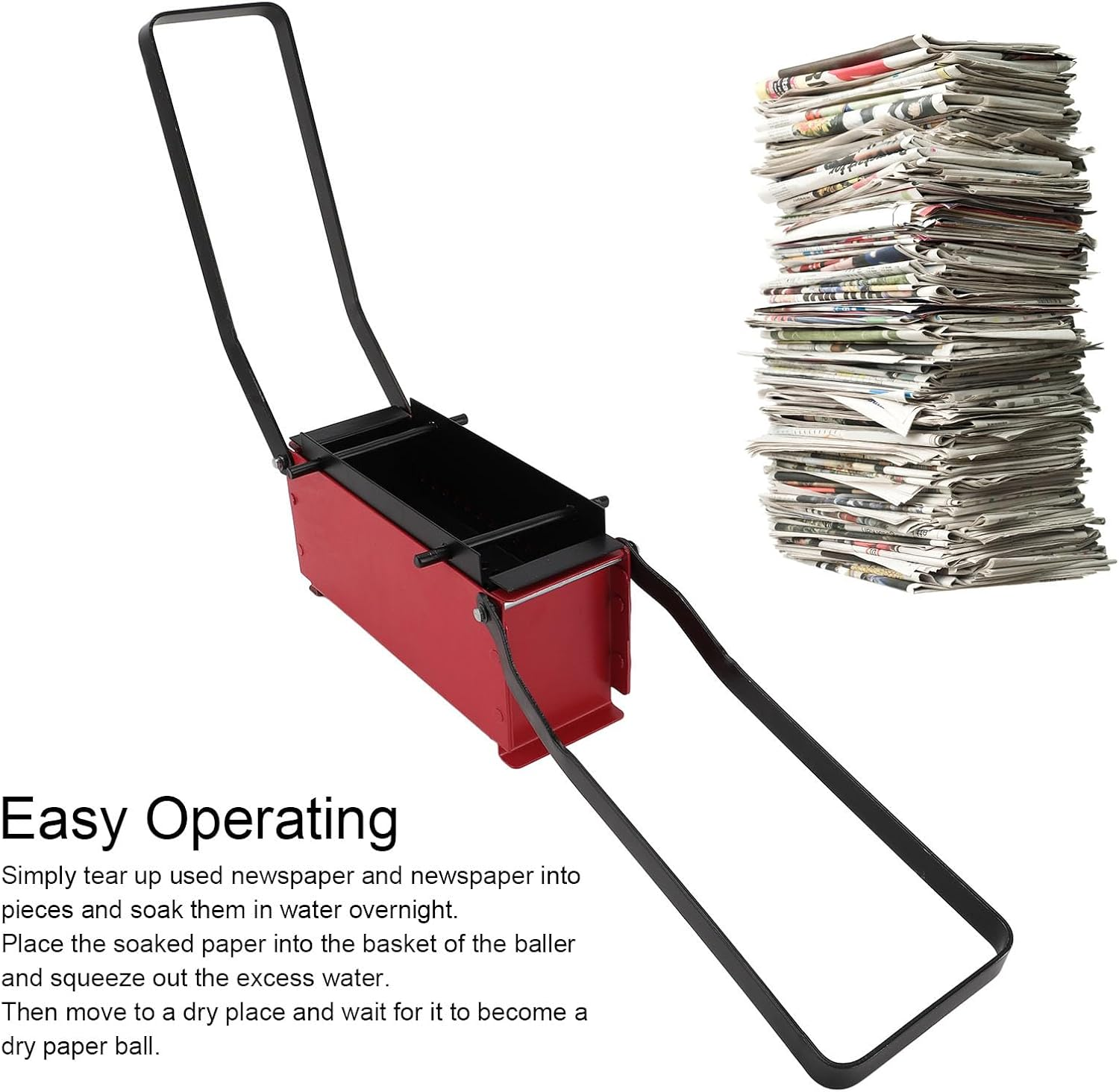 Iron Newspaper Briquet Maker, Multifunctional Paper Log Briquette Maker with Easy Operating for Home, Alternative for Household Stove Fuel image number 3