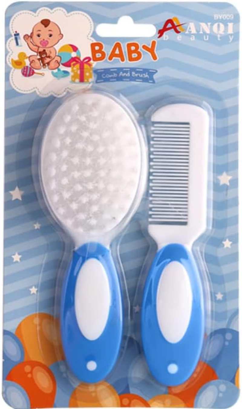 MR LION Baby Hair Brush, Cradle Cap Brush, Baby Hair Comb, Baby Hair Brush and Comb Set for Newborns & Toddlers, Baby Brush Soft Bristles, Ideal for Cradle Cap, Perfect Baby Registry Gift (Blue)