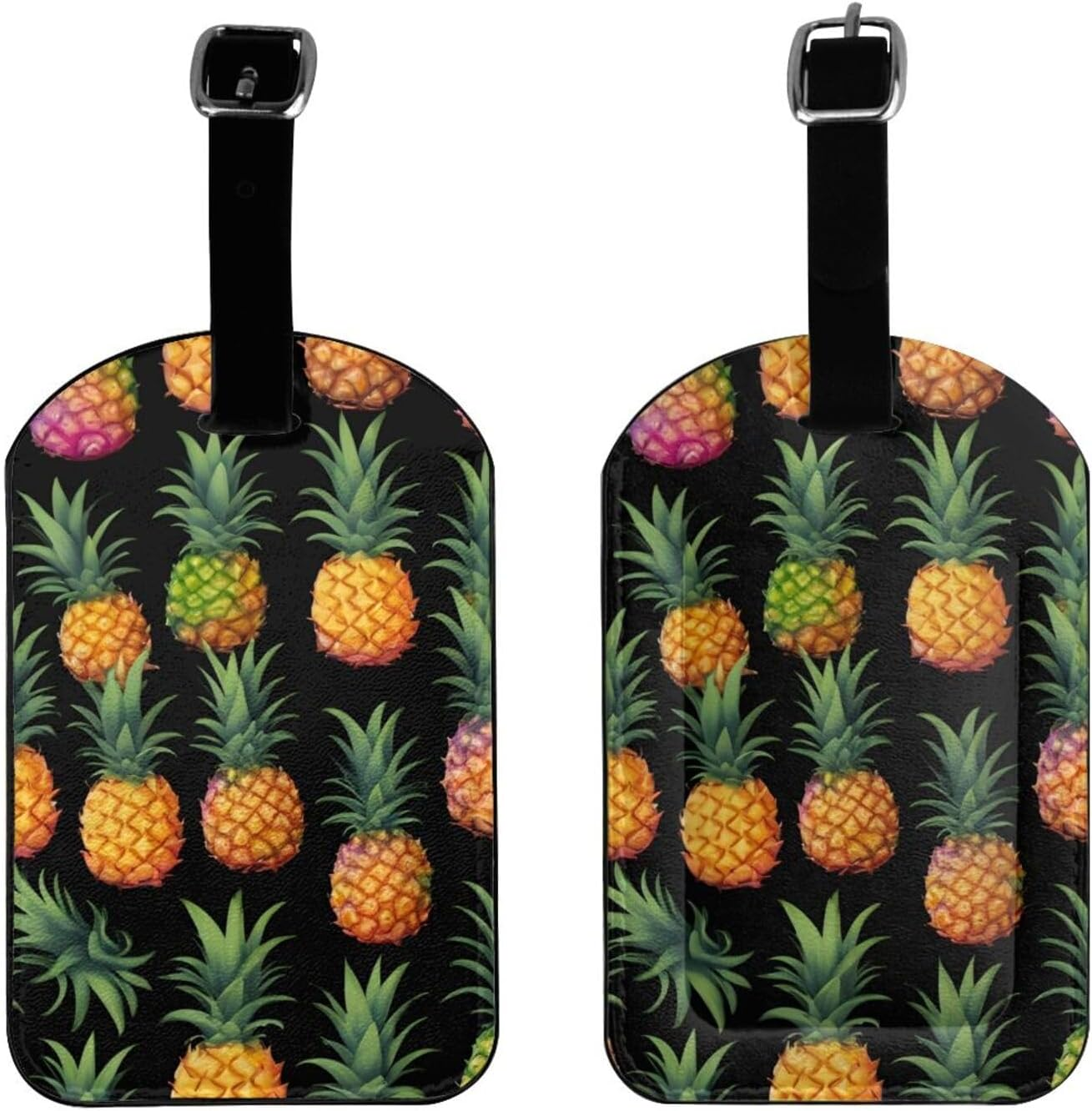 Pineapples Print Elegant Tag Stylish Tag Luggage Tag 4.3 X 2.76 Inch for Suitcases Travel Bags image number 5