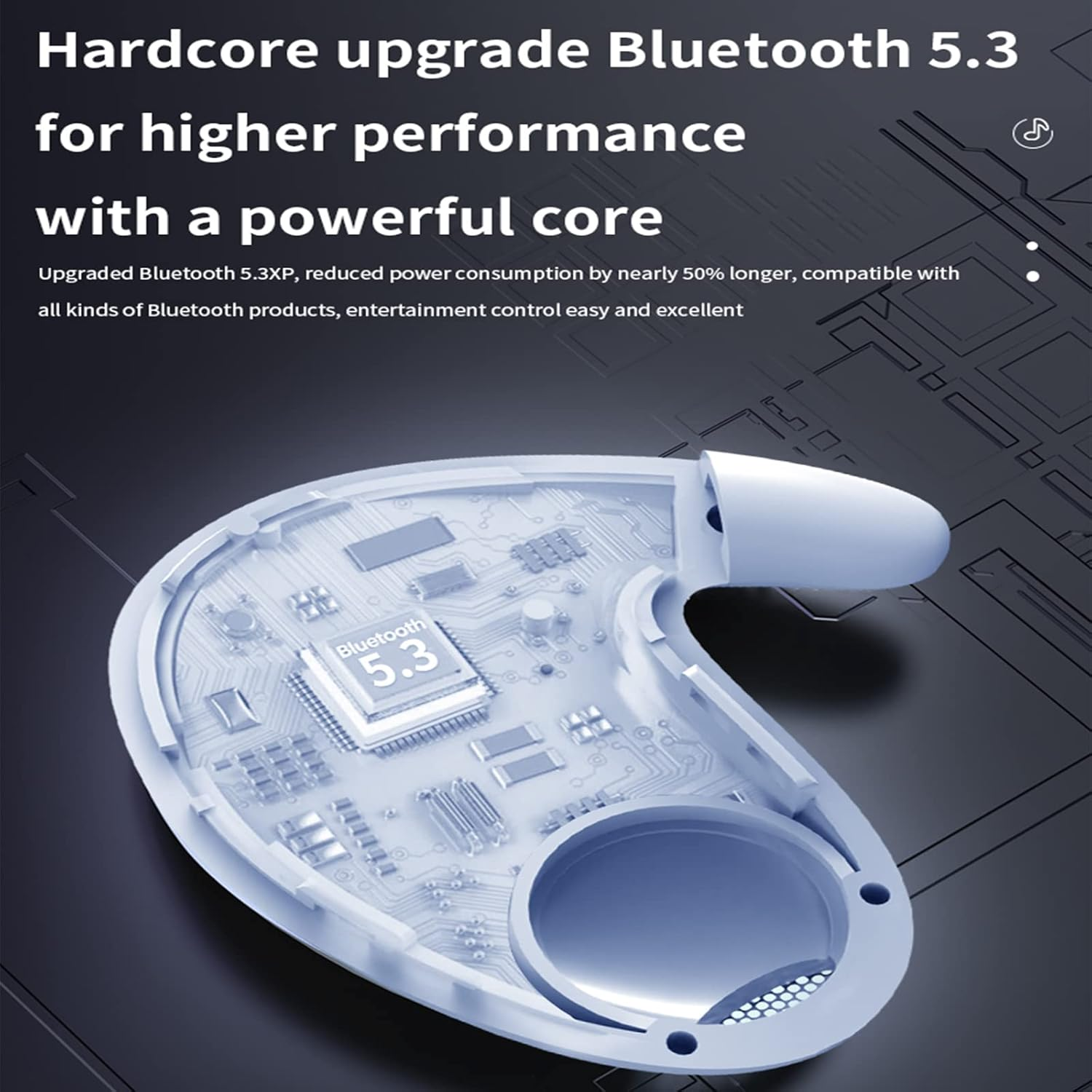 Xmenha Mini Headphones Bluetooth Invisible Wireless Headphones for Small Ears with Noise Cancelling Sleep Headphones Noise Cancelling In-Ear Headphones for Sleeping Wireless Sleep Headphones image number 2