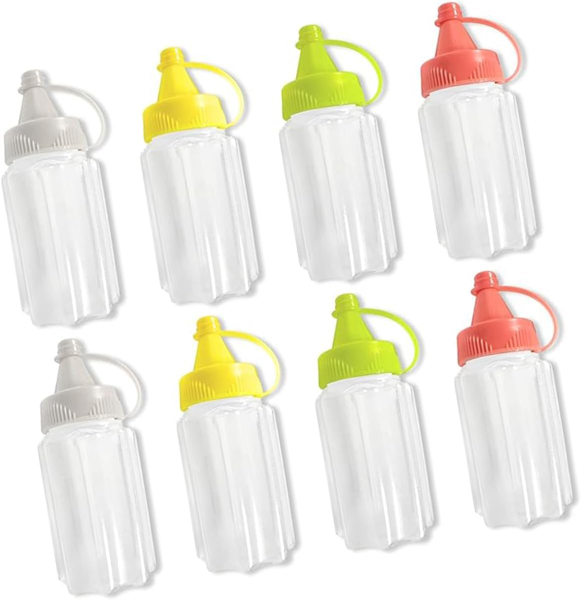 WEZCHUGHAOL Squeeze Bottles for Sauces and Condiments, 8 Pack, Mini Size, 4 Colours image number 5