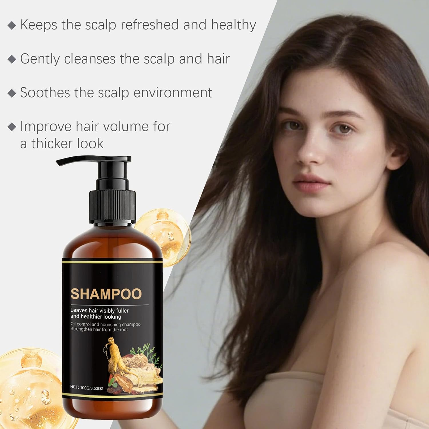 Oil Control Shampoo for Oily Hair & Scalp Care - Deep Cleansing & Moisturizing for Damaged Hair, Anti-Frizz & Repairing for Men and Women (1PCS) image number 1