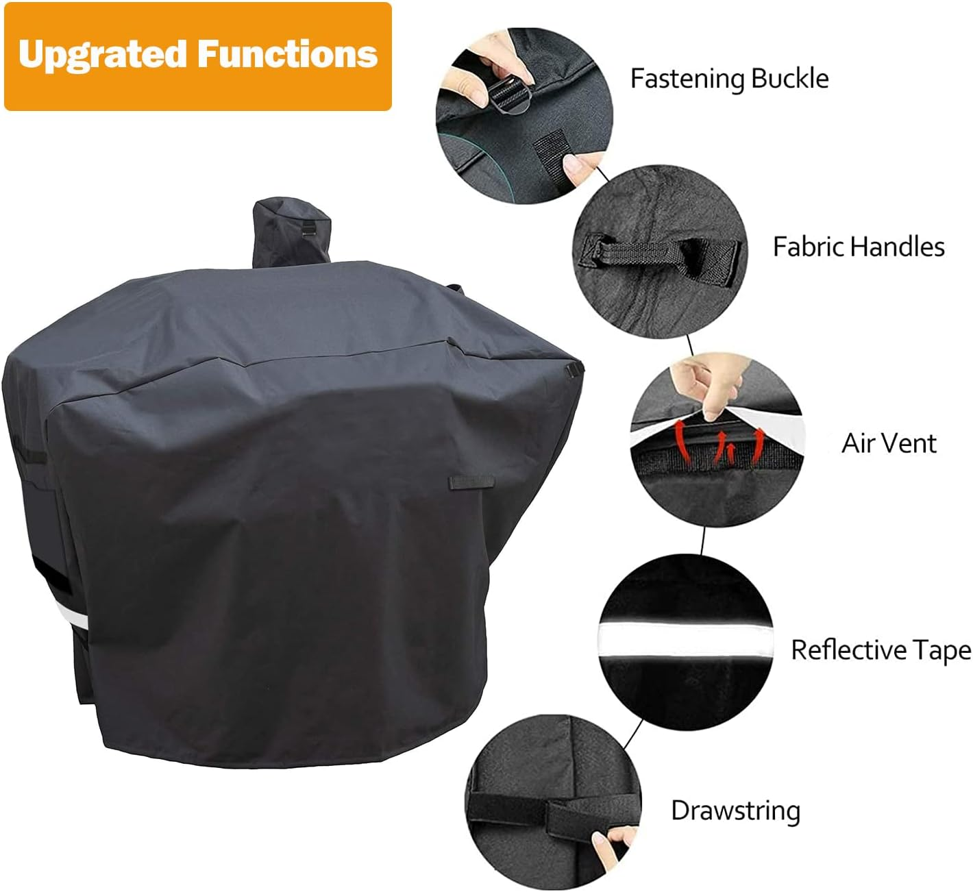 Utheer Pellet Grill Cover for Camp Chef, Full-Length Patio Cover DLX 24", Smokepro 24", PG24, PG24LS, PG24S, PG24SE, PG24LTD, Smokepro DLX, Woodwind Pellet Grills Cover 600D Anti-Uv Waterproof