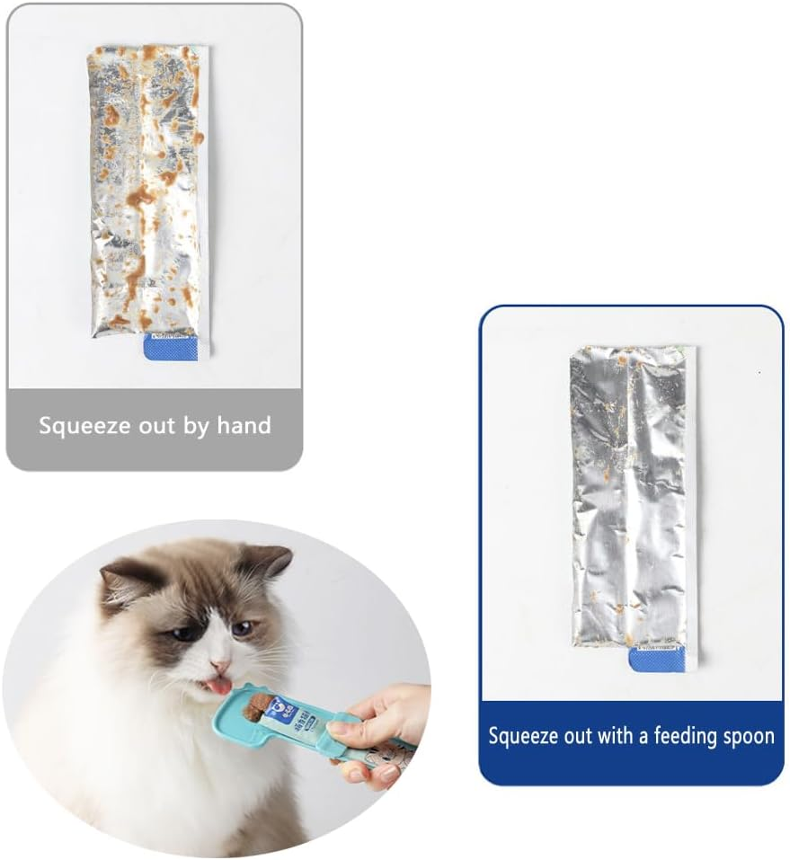 3 Pack Creamy Cat Treats Spoon Lickable Cat Strip Feeder Squeeze up Cream Squeezable Puree Dispenser Holder for Wet Lickable Cats Treats Squeezable Creamy Pur&eacute;e Tubes Cats Topper image number 4