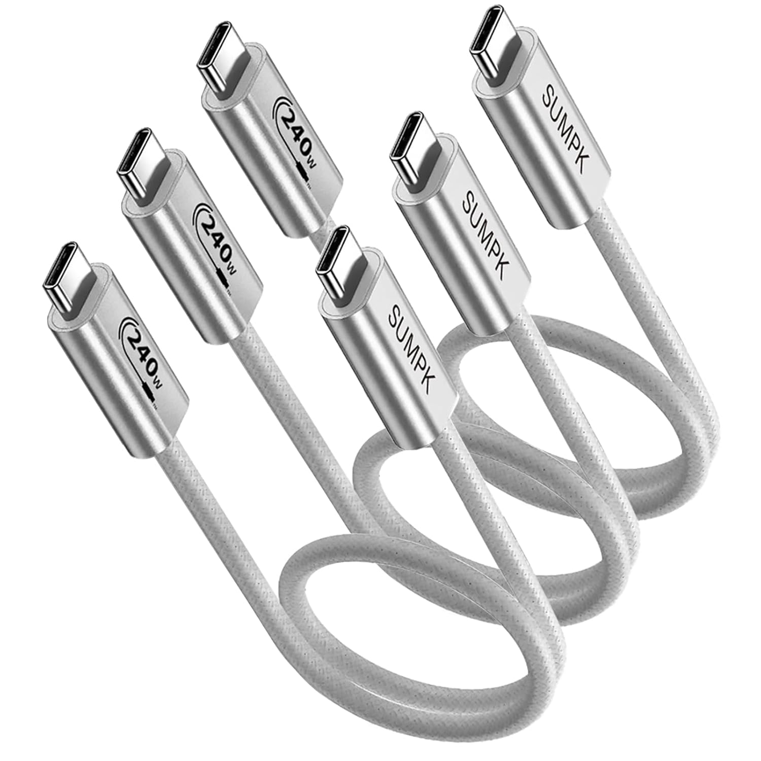 240W USB C to USB C Cable 60Cm, SUMPK Short USBC to USBC Cable, Compatible with Iphone 15 Pro Max Plus, Ipad Macbook Pro/Air, Samsung Galaxy S23 S22 S21 S20 Note 20
