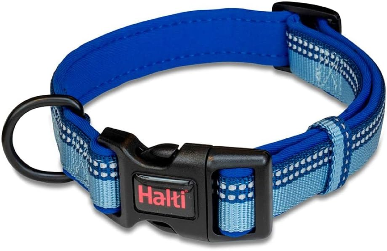 HALTI Comfort Collar - Nylon and Neoprene-Padded Comfy Dog Collar, Reflective, Easy to Fit & Use. Colourful Two-Tone Design, Suitable for Small Dogs and Puppies (Size XS, Black)