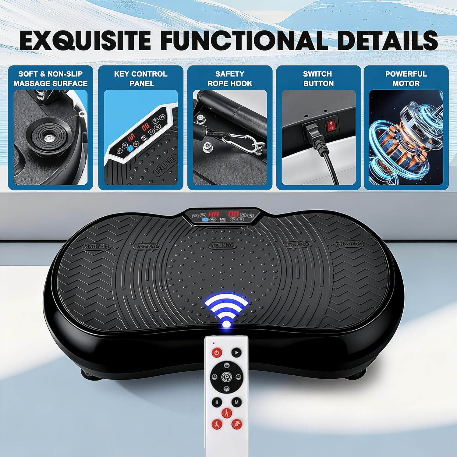 Wacloud Vibration Plate Exercise Machine &ndash; 99 Speed Whole Body Workout Vibration Platform with Resistance Bands & Remote, Weight Loss & Home Fitness Equipment image number 1