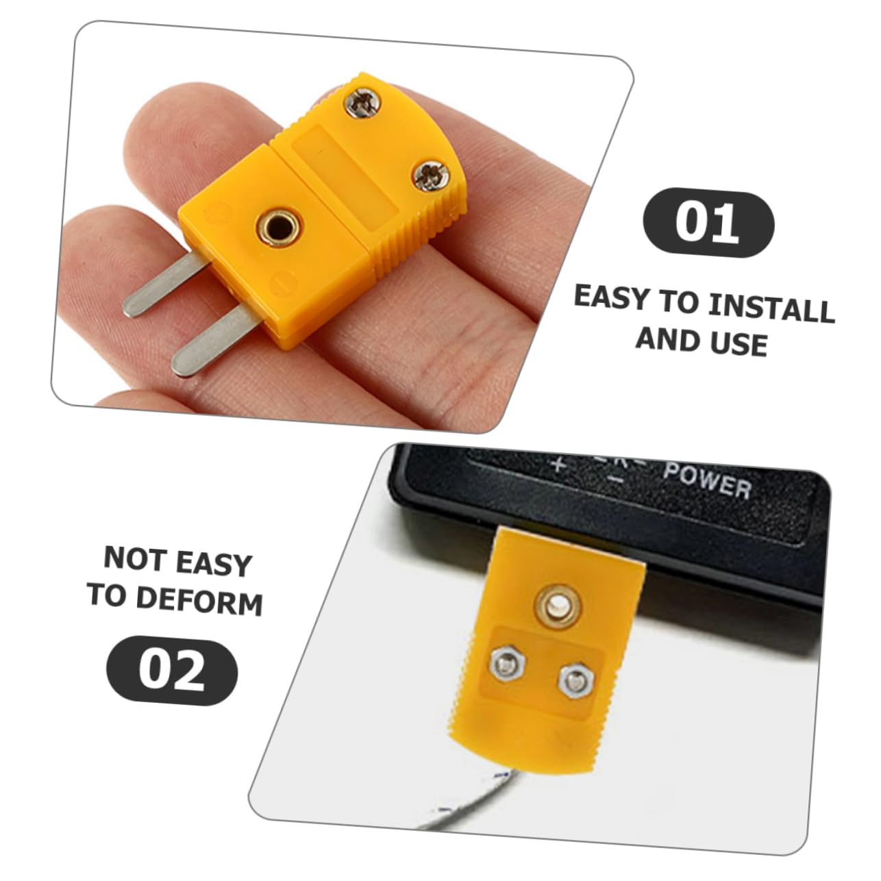 GLEAVI 3Sets K Type Thermocouple Wire Connector Thermocouple Plug Plastic Adaptor Multi Plug Adaptor High Precision image number 3