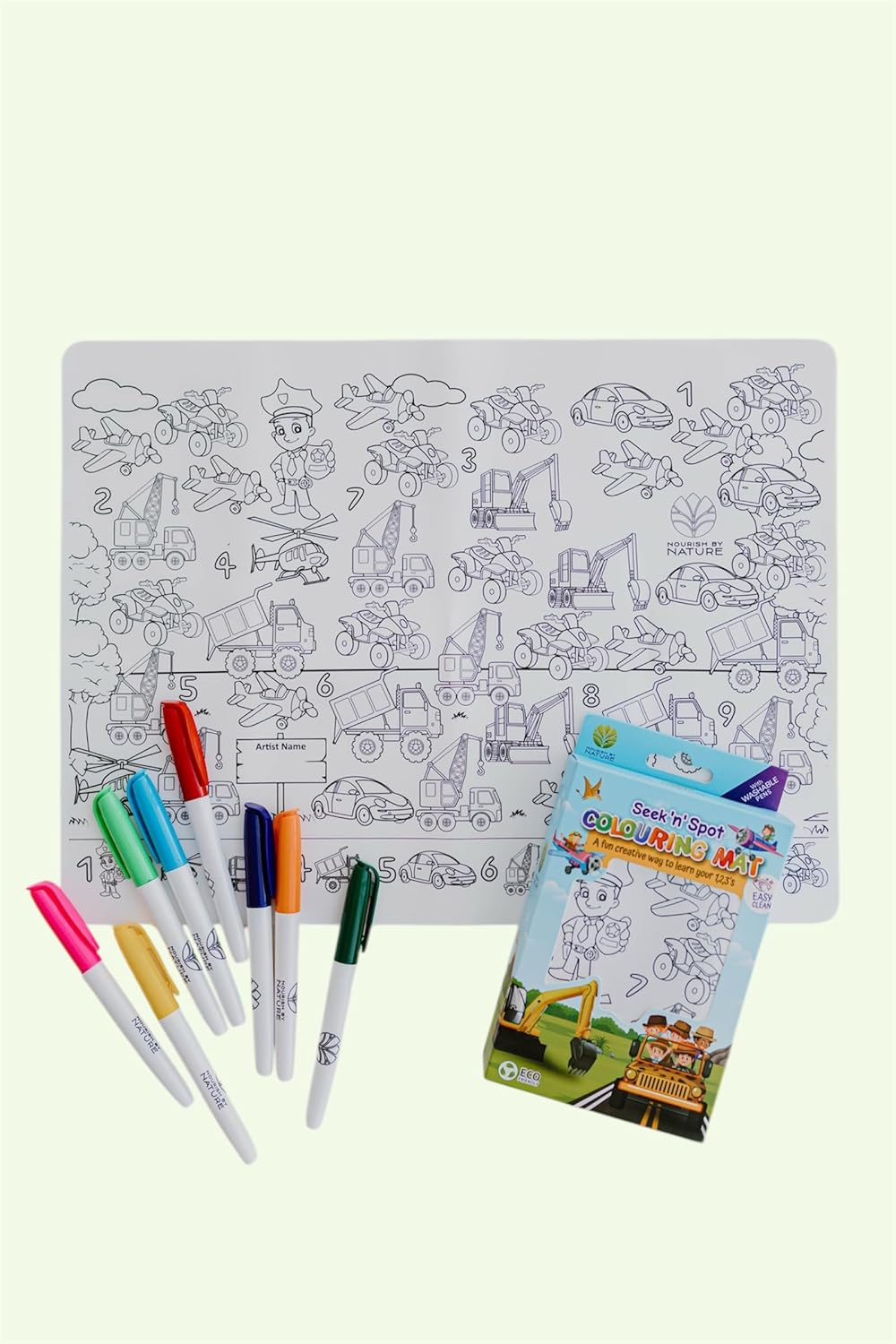 Nourish by Nature Silicone Colouring Mat - Cars and Trucks image number 5