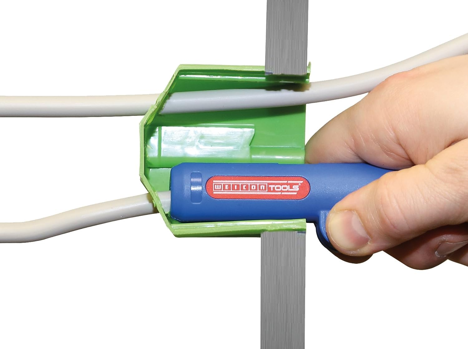 WEICON 52000013 No. 13 Stripper Dismantler for round and Moisture-Proof Diameter of 6.0-13.0 Mm. (E. G. NYM 3X1.5 to 5X2.5 Mm&sup2;) | Professional Distmantling Machine | Cable Stripping Tool | T&Uuml;V 100% Made in Germany, Blue/Red image number 2