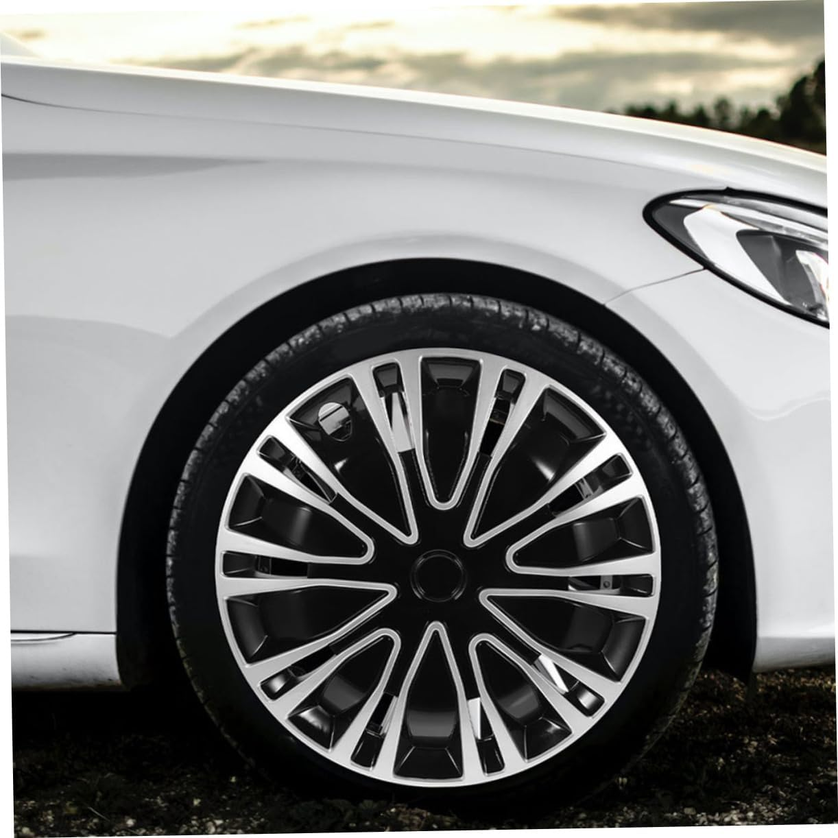 SEWOART 2Pcs Car Hubcap Wheel Rim Covers Decorative Hubcaps for Auto Truck SUV Automotive Hub Cap Replacement Wheel Cover image number 2