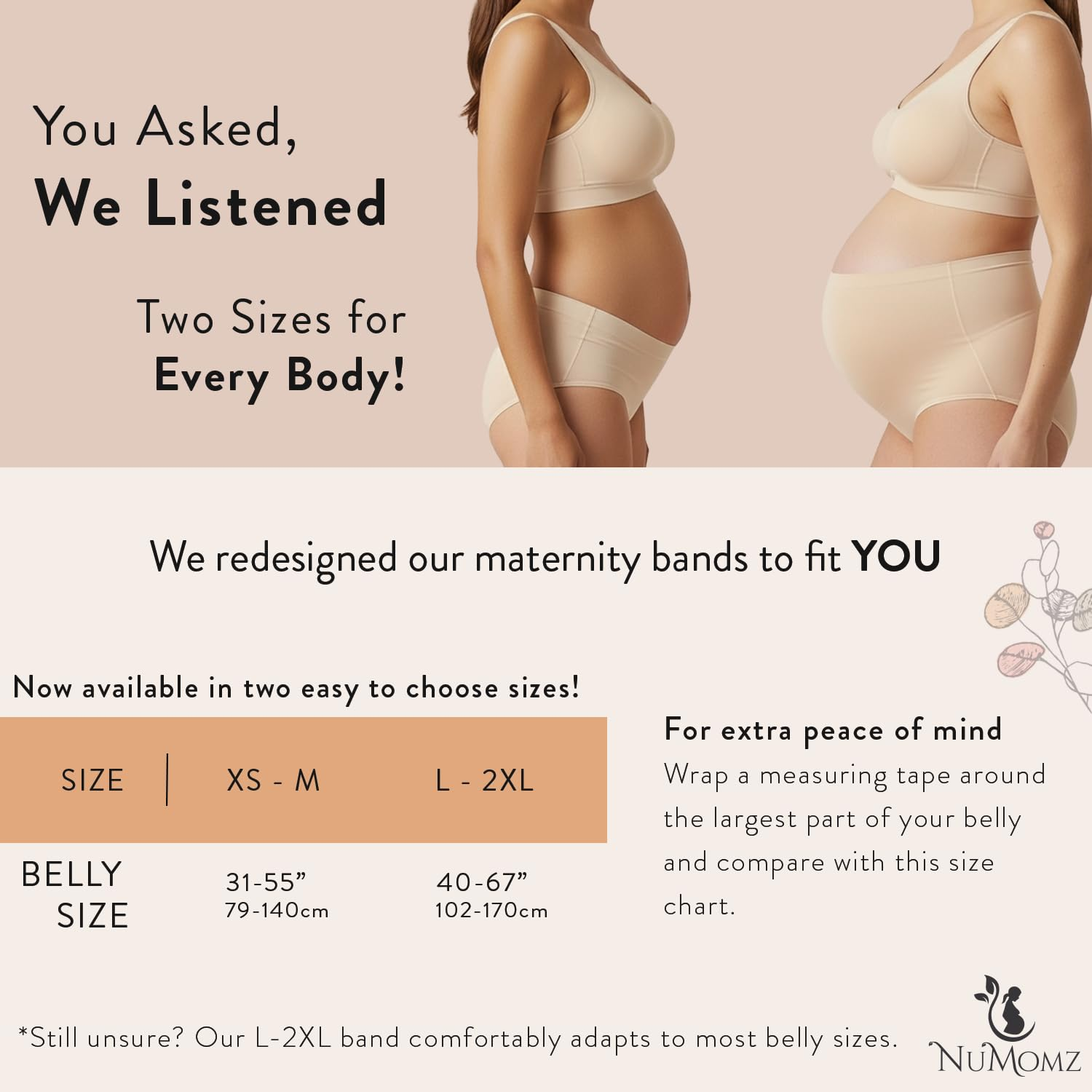 Maternity Belly Band for Pregnant Women - Adjustable Maternity Belt for Sizes XS up to XXL. Pregnancy Belly Support Band for Hip, Back, & Pelvic Pain Relief (Black) image number 6