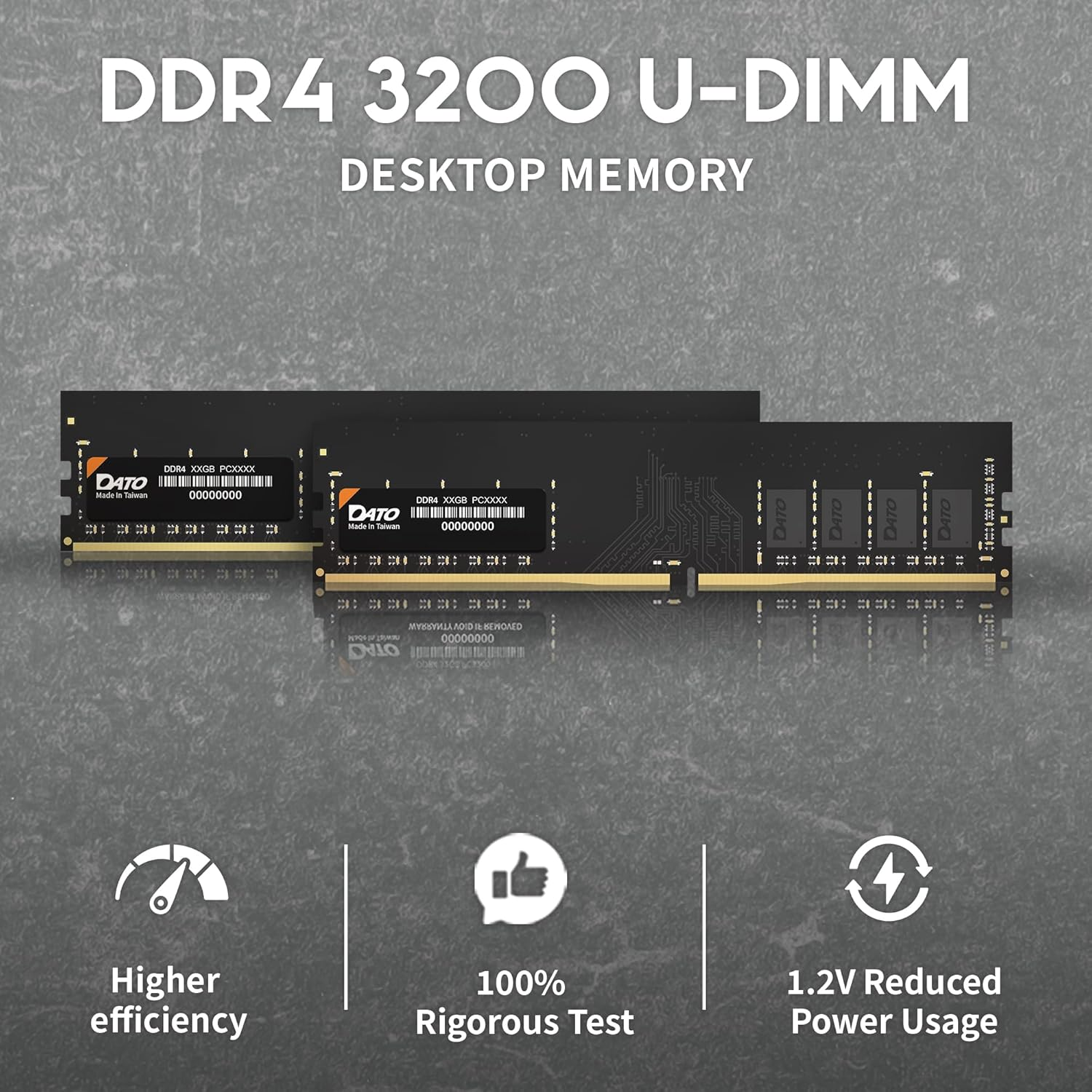 DATO DDR4 RAM 32GB | 16Gbx2 | Memory RAM 3200Mhz CL22 PC4-25600 1.2V 288-Pin Non-Ecc Unbuffered Dimm | Desktop Memory Module Udimm image number 6