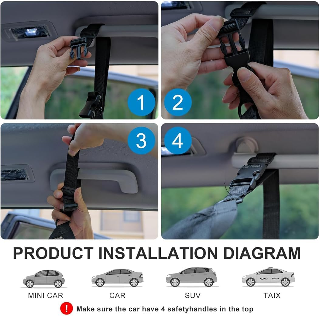 Idopick Car Ceiling Cargo Net Pocket, 80 X 55Cm Nine Grid Mesh Nine SUV Roof Organizer Long Trip Storage Bag,Tent Putting Quilt Towel Sundries Interior Accessories Car Roof Storage Organizer