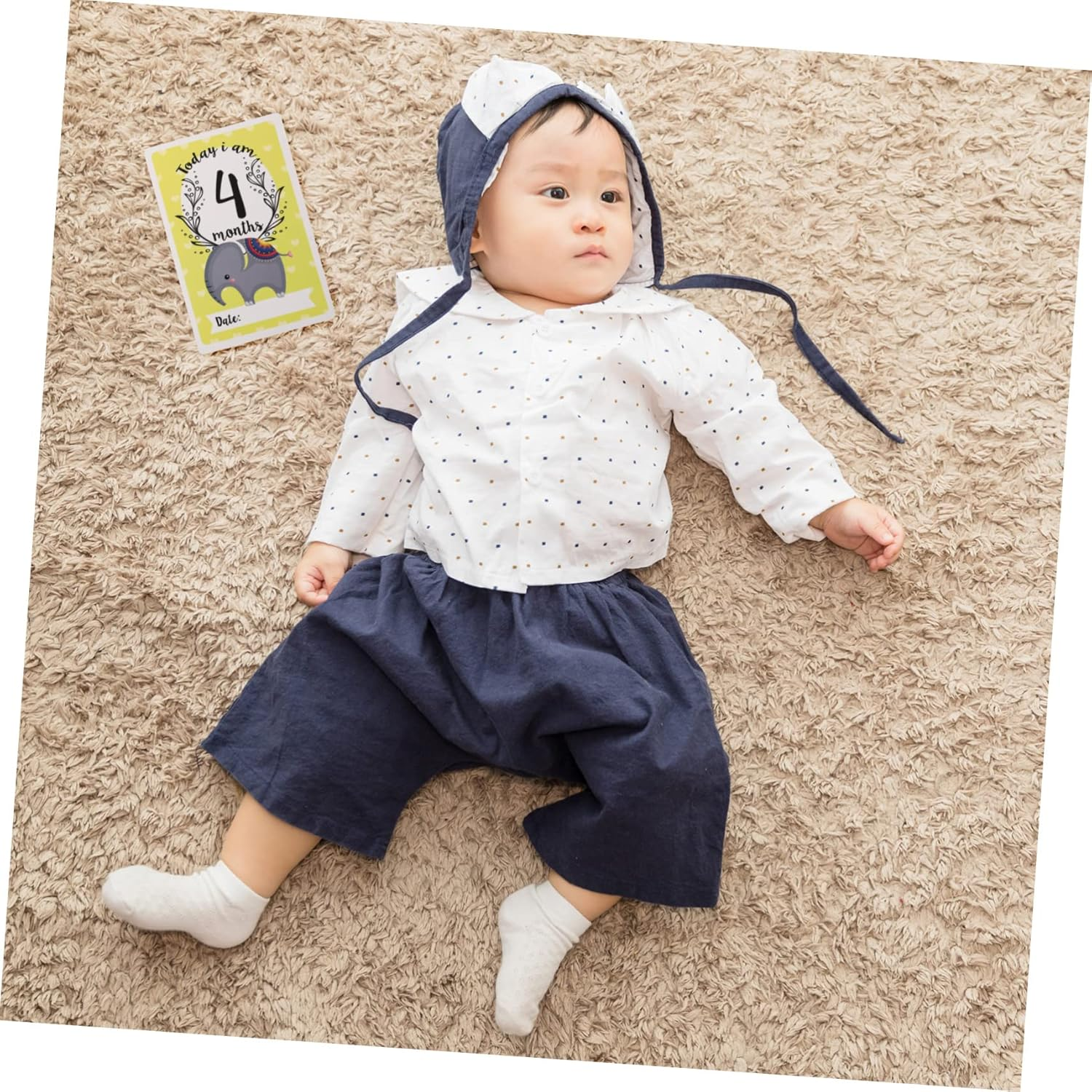 UPKOCH 12Pcs Animal Milestone Cards for High Contrast Christmas Stuff Born Essentials for Decorative Growth Recording Cards image number 4