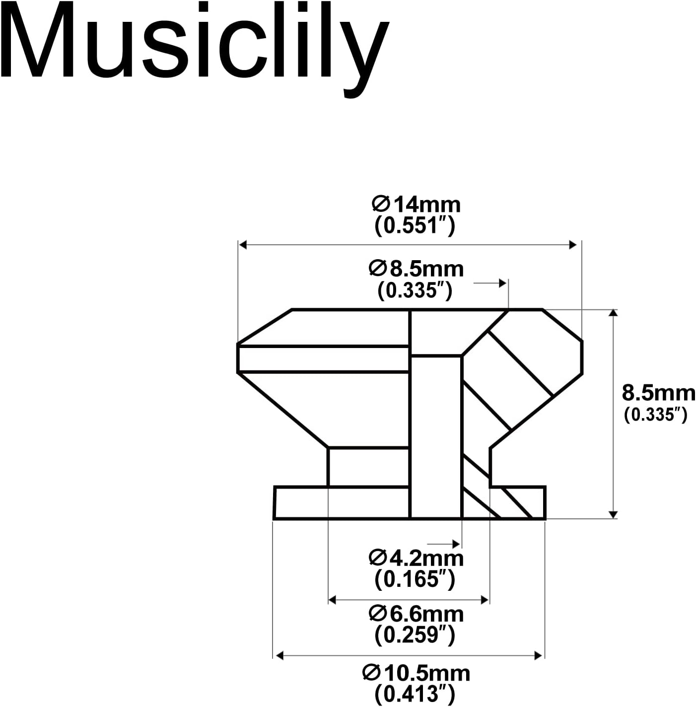Musiclily Pro 14Mm Steel G-Type Strap Button End Pins for Acoustic Electric Guitar Bass, Black (Set of 2) image number 1