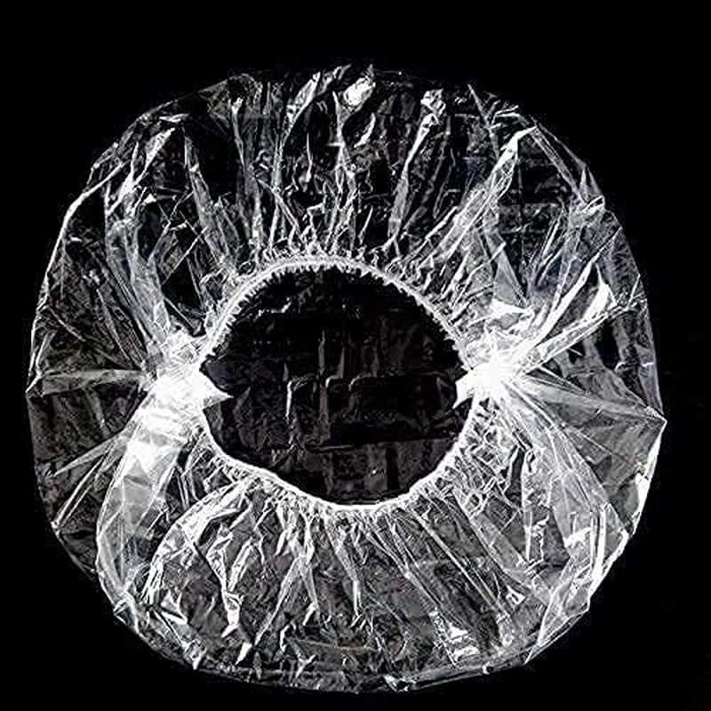 Boxcute Disposable Shower Caps - 100Pcs, Transparent PE, White, Unisex, Kids & Adults with Mobility Issues image number 5