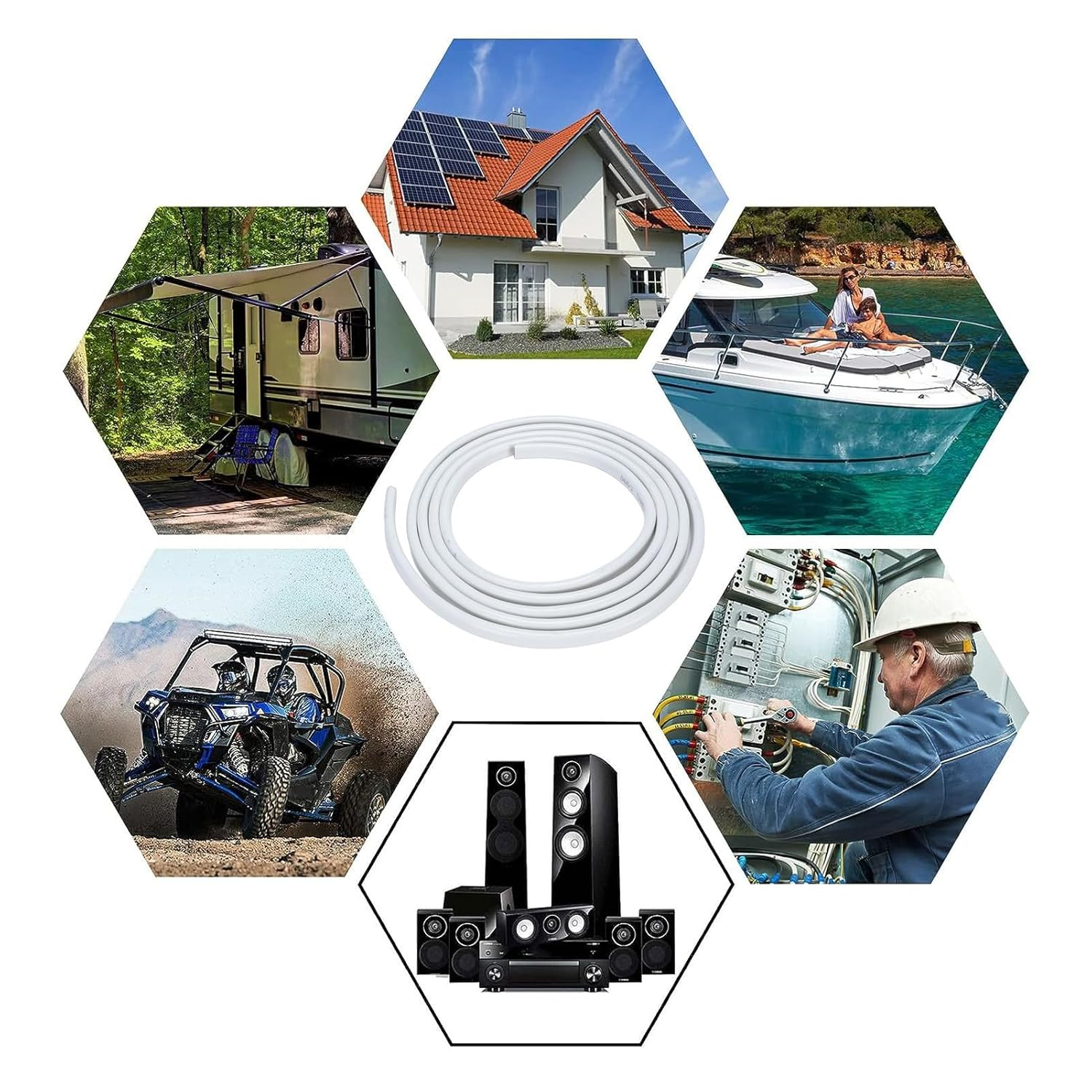 Jiawu 10 Gauge Marine Wire, 10 Ft 10AWG Duplex Marine Grade Wire, Water Proof OFC Tinned Copper Electrical Cord for Automotive Boat Speakers Solar Outdoors, UL Certified Safety image number 2