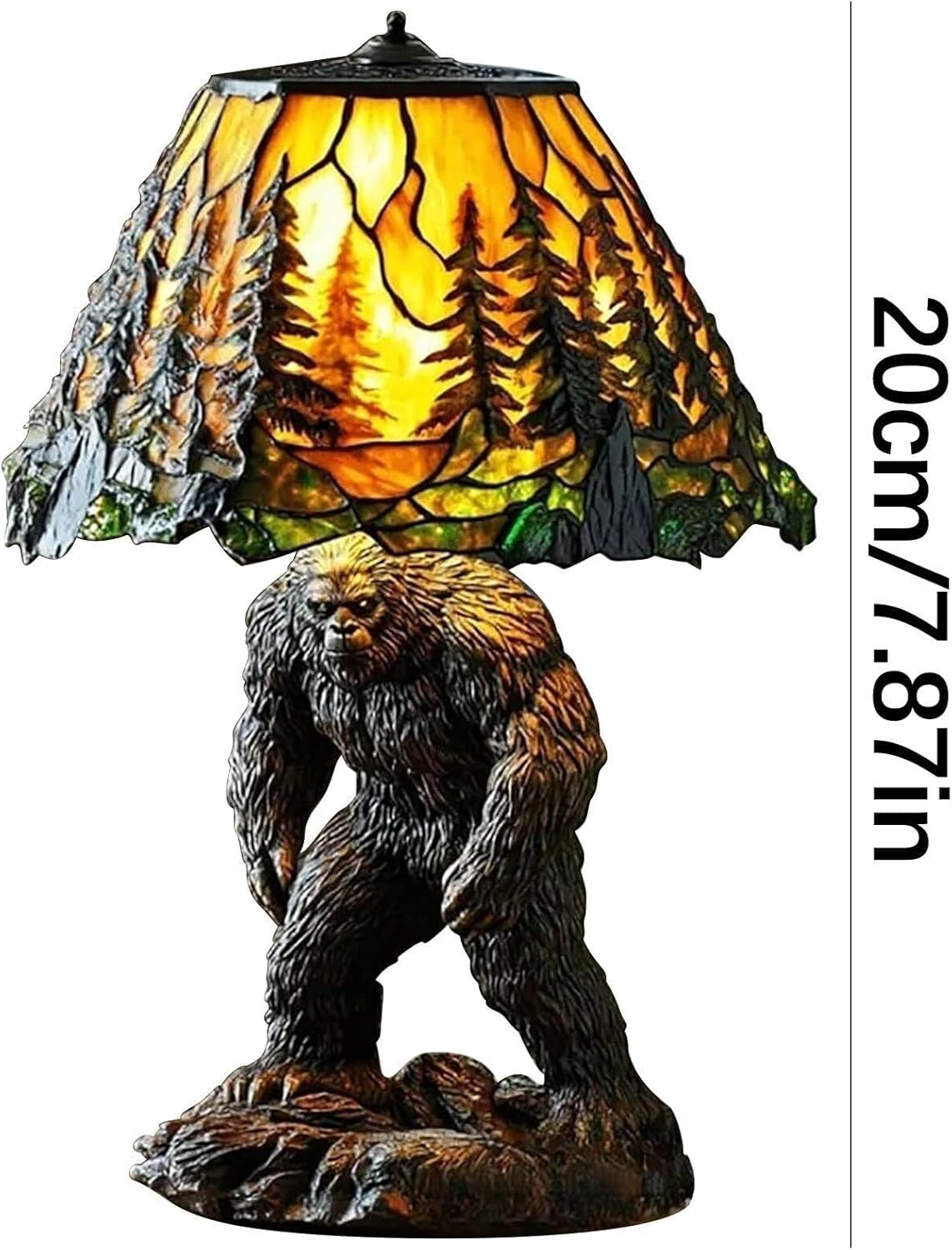 Gorilla Table Lamp, Animal Series Night Light, Handcrafted Stained Resin Animal Desk Lamp, Unique Home Decor Gift(20Cm)