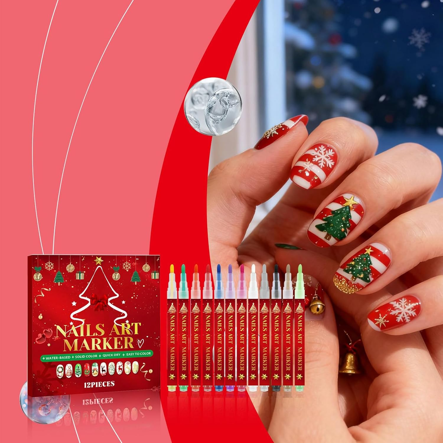 Hjatirace Nail Polish Pens | 12 Colors Manicure Drawing Tool | 0.3Mm Fine Tip Nail Dotting Marker,For Women Girls Art Design Doodle Drawing Graffiti Salon Home Beauty Practice image number 2