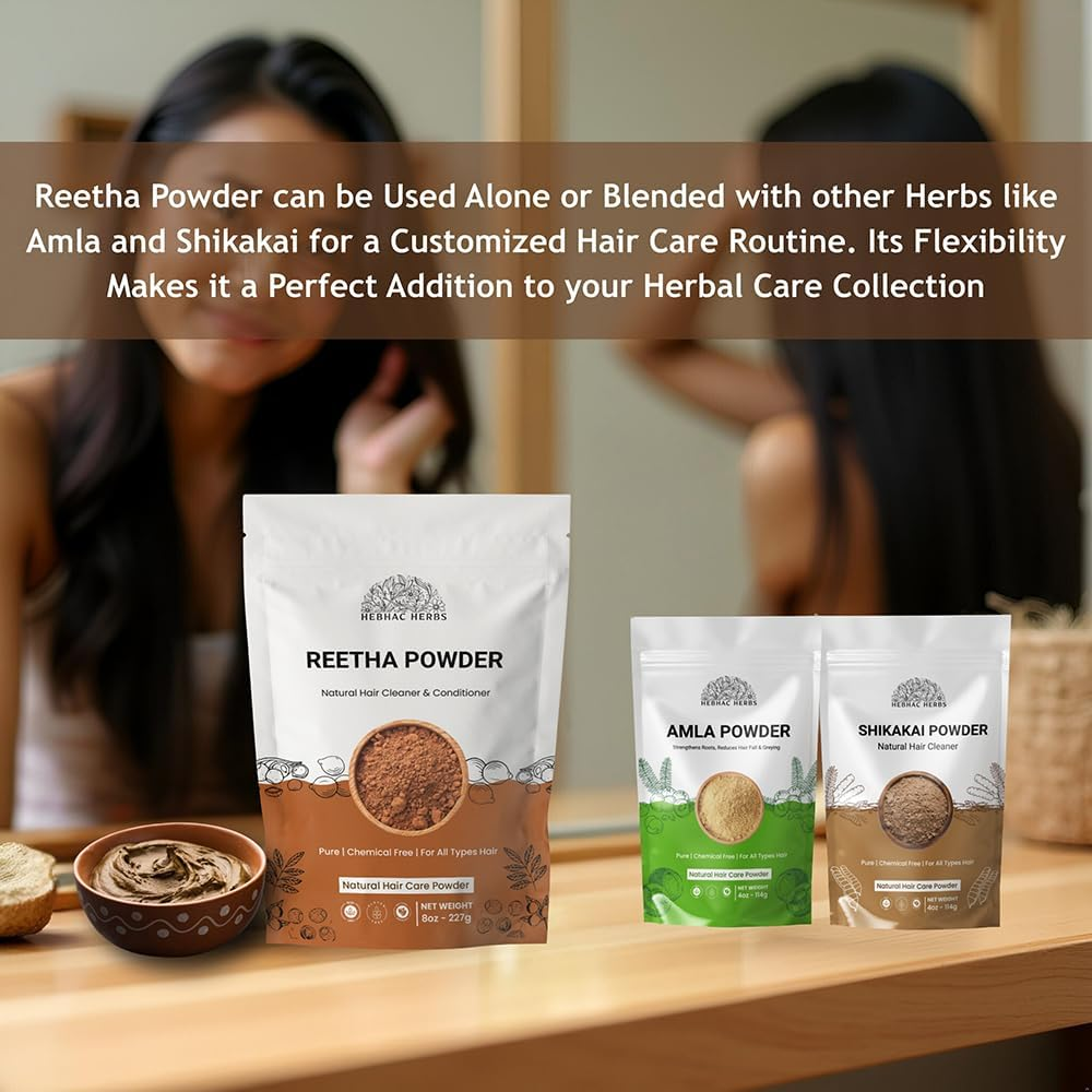 Hair Care Combo Amla, Reetha & Shikakai Powders image number 4