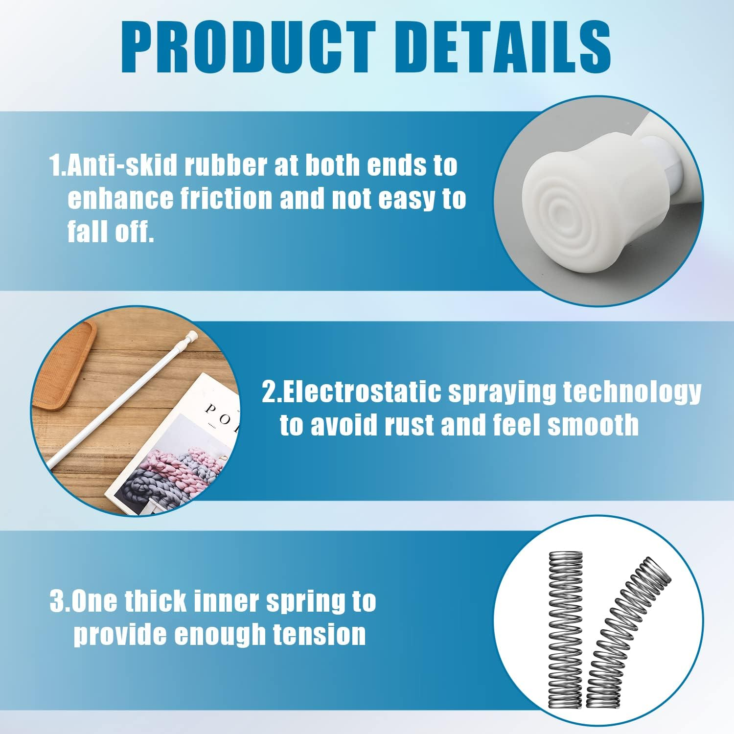 2Pcs Window Bars Security, Adjustable Sliding Door Guard Window Lock Bar Fixed Window Stopper Guard Door Security Devices Window Guards for Children Enhanced Child Safety (White) image number 2