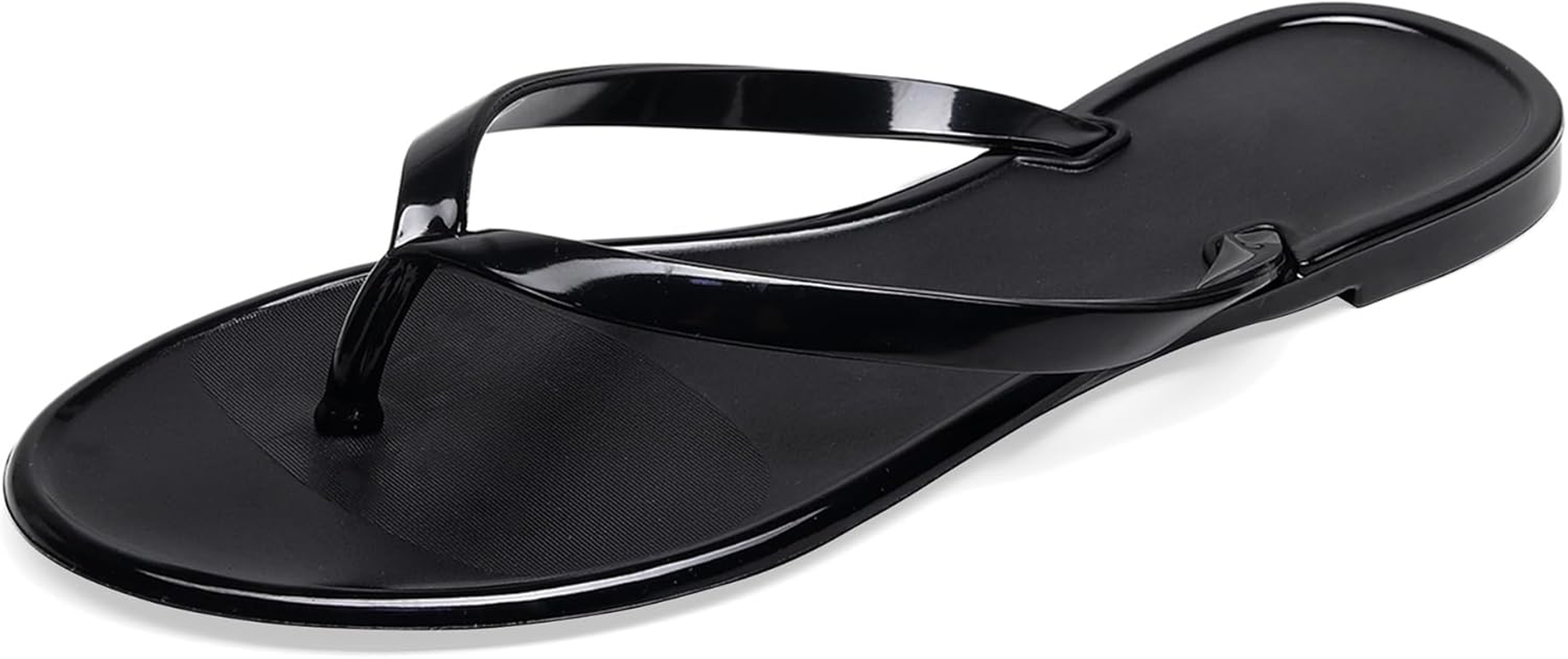 Flip Flops for Women Jelly Shoes Thong Sandals Jellies Flats Clear Slipper Summer Beach Pool Slides Size 10 Slip on Quick Drying Soft