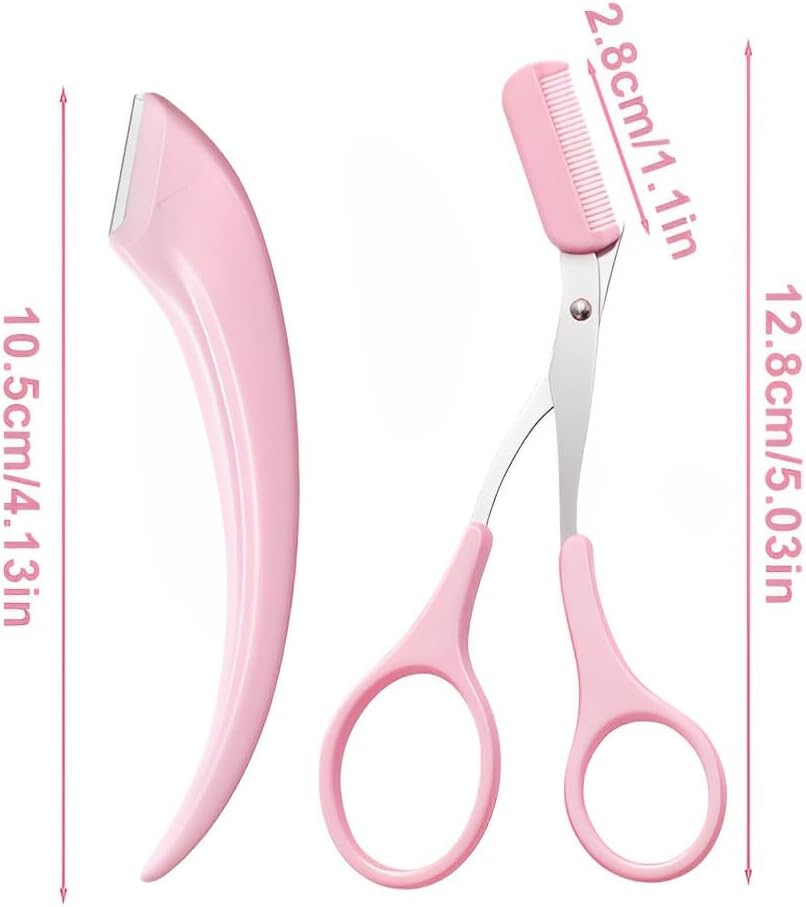 BIRLOZA Eyebrow Scissors Eyebrow Scissors with Comb Eyebrow Brush Eyebrow Comb, Eyebrow Trimmer Eyebrow Trimmer Stainless Steel Eyebrow Trimmer Sculpting Brush for Women and Men image number 1