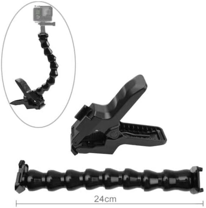Ariv Hommey Jaws Flex Clamp Mount Gooseneck Clip Mount Compatible with Gopro Hero 13, 12, 11, 10, 9, 8, 7, 6, 5, 4, Session, 3+, 3, 2, 1, Max, Hero (2018), Fusion, DJI Osmo Action Cameras image number 2
