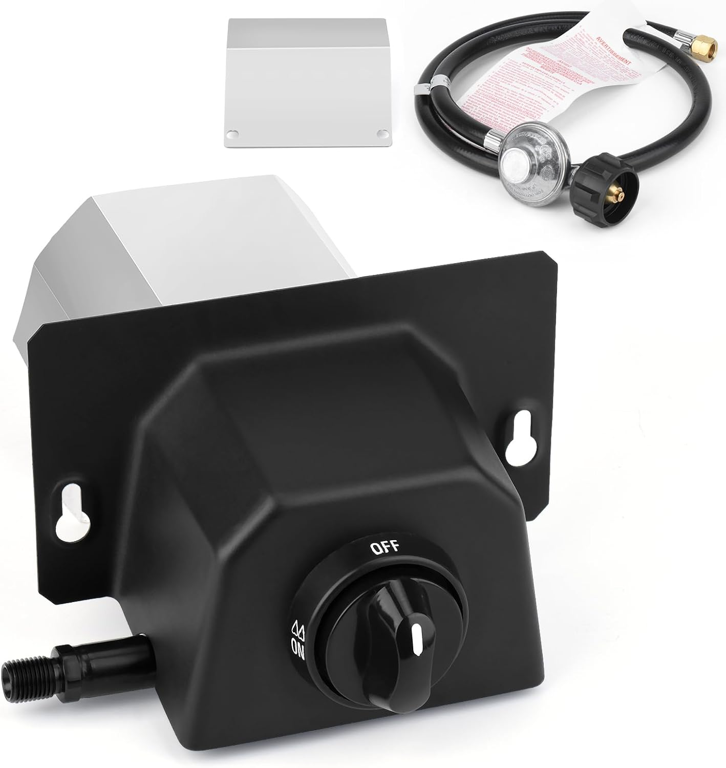 Gas Burner for Ooni Karu 12 Pizza Oven Gas Burner Attachment,Gas Burner Attachment for Ooni Fyra 12, with Gas Converter and Propane Connection Valve Hose,Fire Barriers image number 1