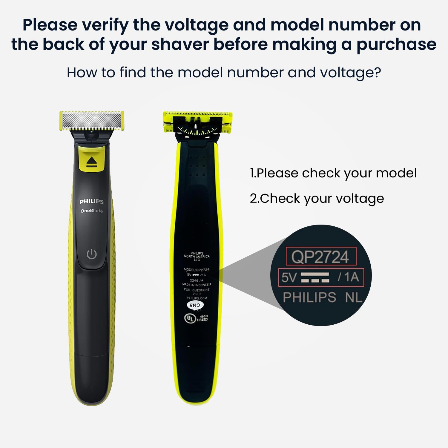 5V USB Charger Cord Compatible with Philips Norelco Oneblade 360 QP2724 QP2834 QP1924 QP4631 QP4530 QP1324 QP6552, Multigroom Series MG5910 MG7910 image number 1
