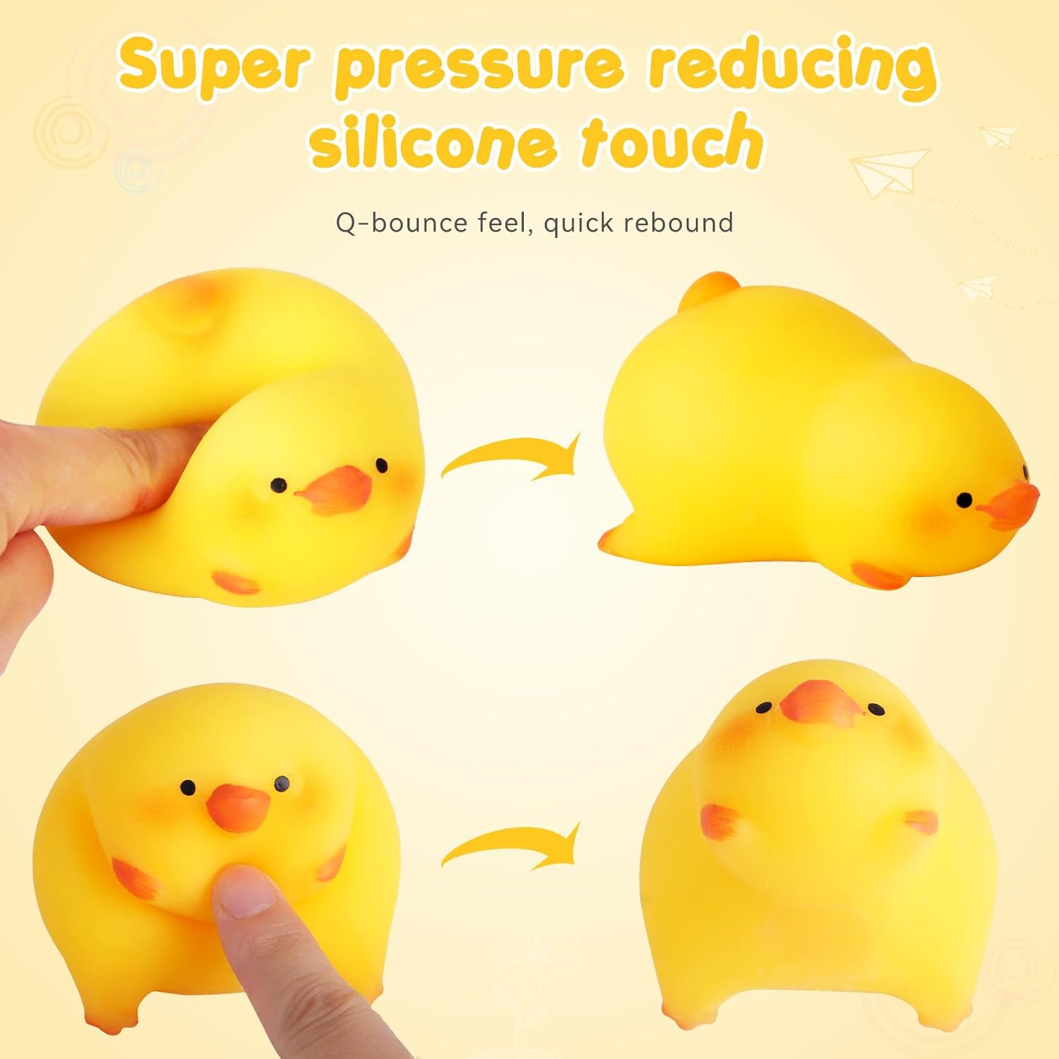 Duck Squishy Stress Balls for Kids and Adults, Dough Ball,Squishy Toys, Squeeze Sensory Toys, Animal Squeeze Stress Balls Squishy Fidget Toys for Anxiety Relief, Squishy Ball for Autism ADD/ADHD image number 4