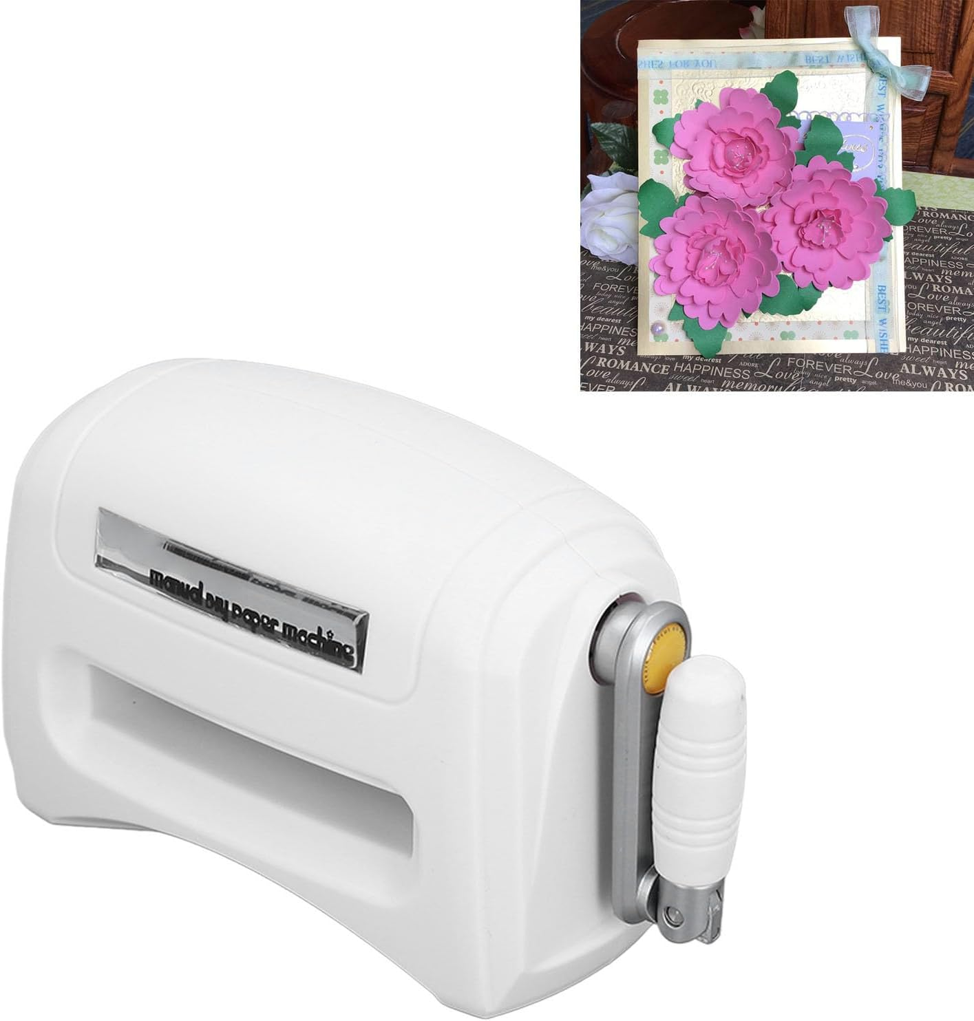 Manual Die Cutting & Embossing Machine, DIY Mini Portable Die Cut Machine Starter Kit, Paper Card Craft Scrapbooking Machine for Card Making, Crafting, Scrapbooking, Arts & Crafts image number 4