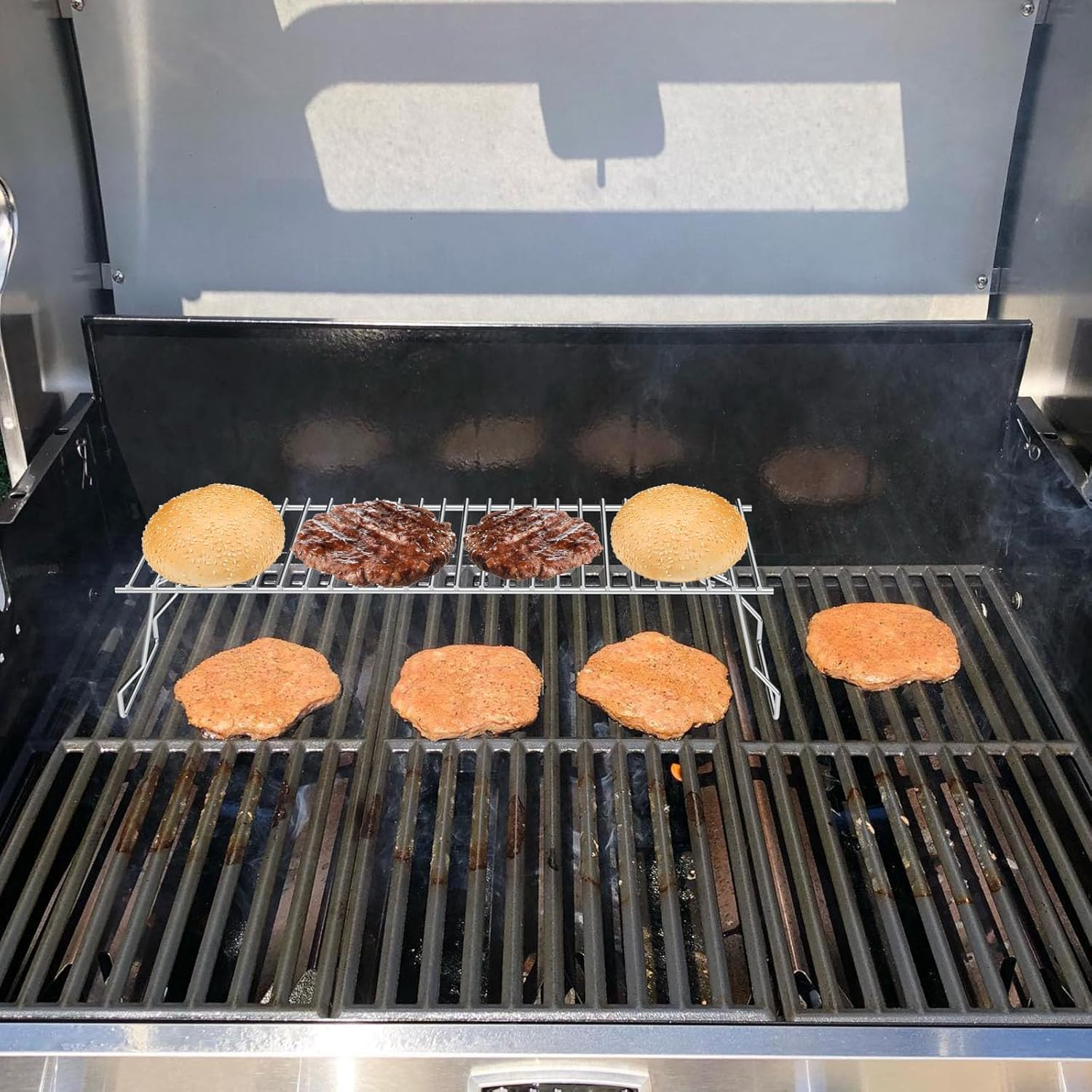 Universal Grill Warming Rack for Griddle, Wood Pellet Smoker and Gas Grill, Rack for Weber for Traeger for Blackstone for Char-Broil and Other Brand Grills image number 1