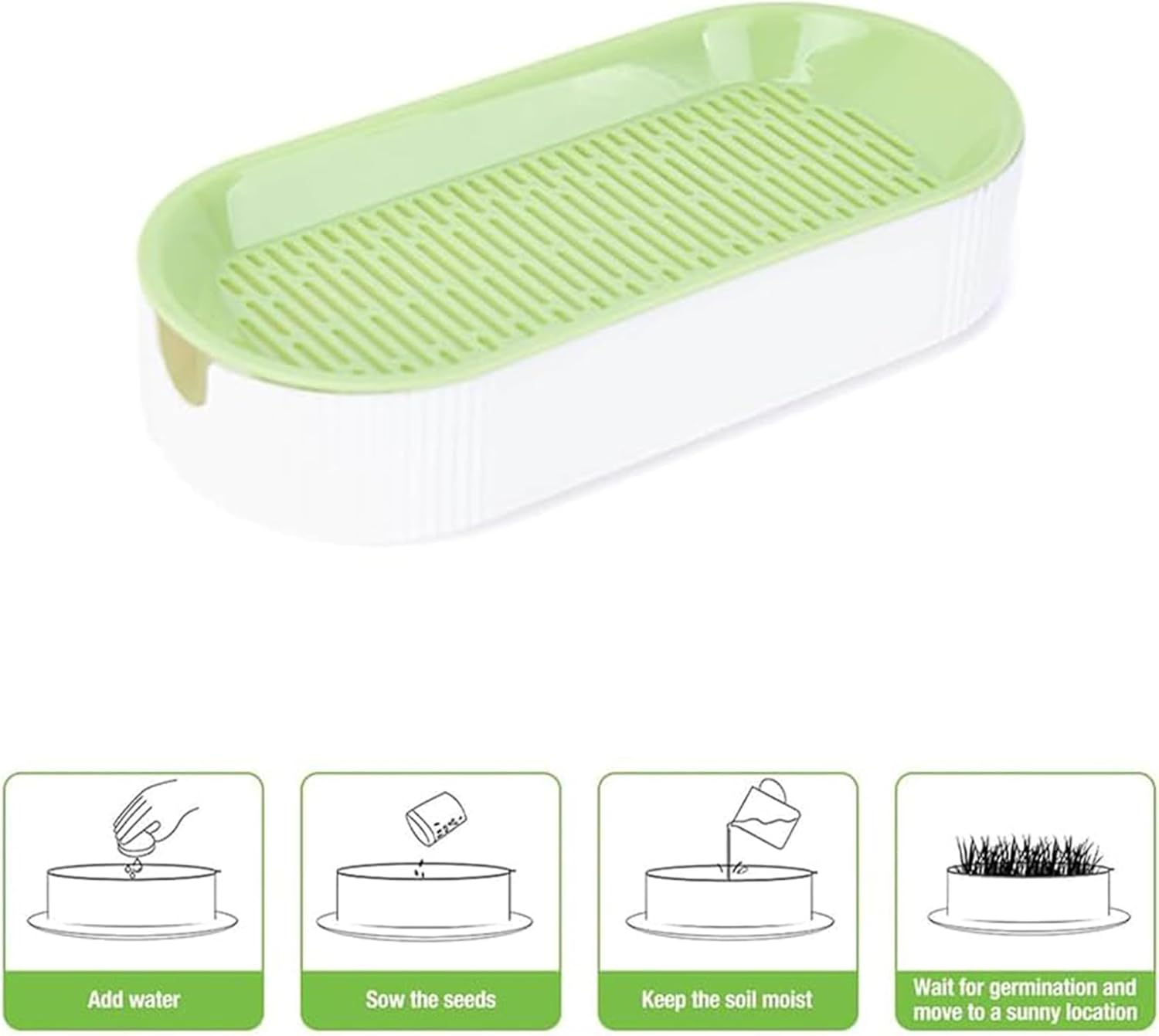 3-Pack Hydroponic Cat Grass Planter Kit - Soil-Free Wheatgrass Growing Trays for Healthy Kittens image number 5