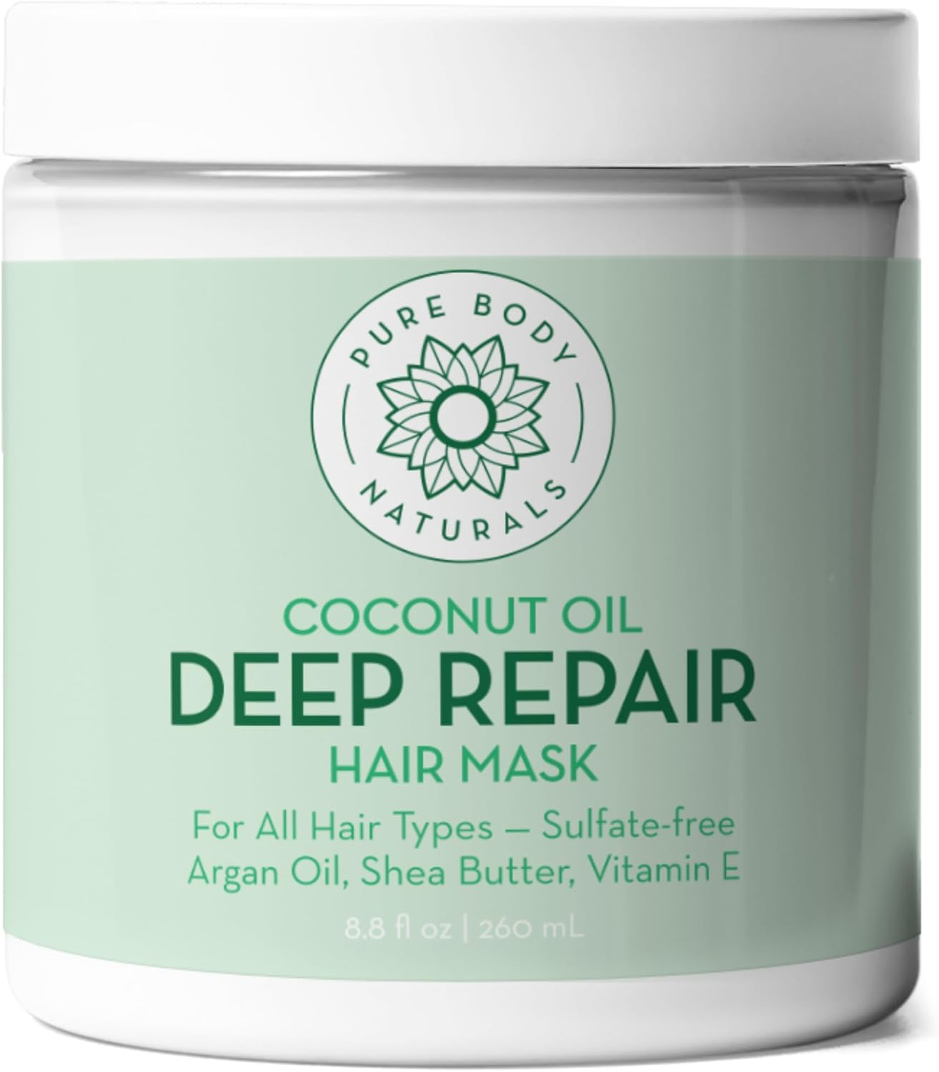 Pure Body Naturals Sulfate-Free Organic Coconut Oil Hair Treatment Mask 8.8 Oz image number 6