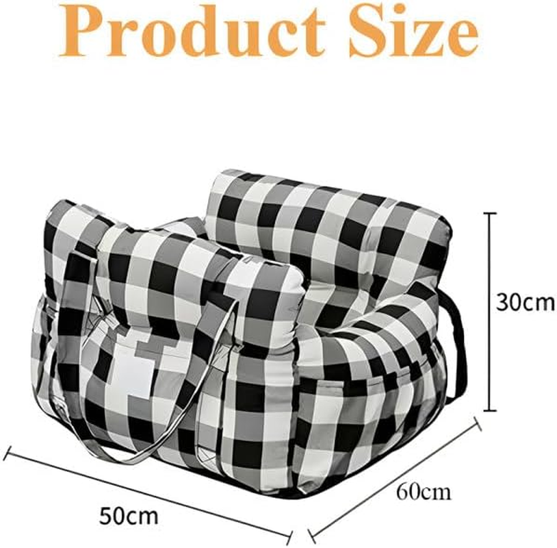Pet Car Seat,Dog Car Travel Carrier,Dog Booster Seat,Car Booster Seat,Pets Portable Travel Bed,For Small Dogs,Pet Bed to Portable Travel,Outdoor,Travel Accessories (Black and White) image number 5