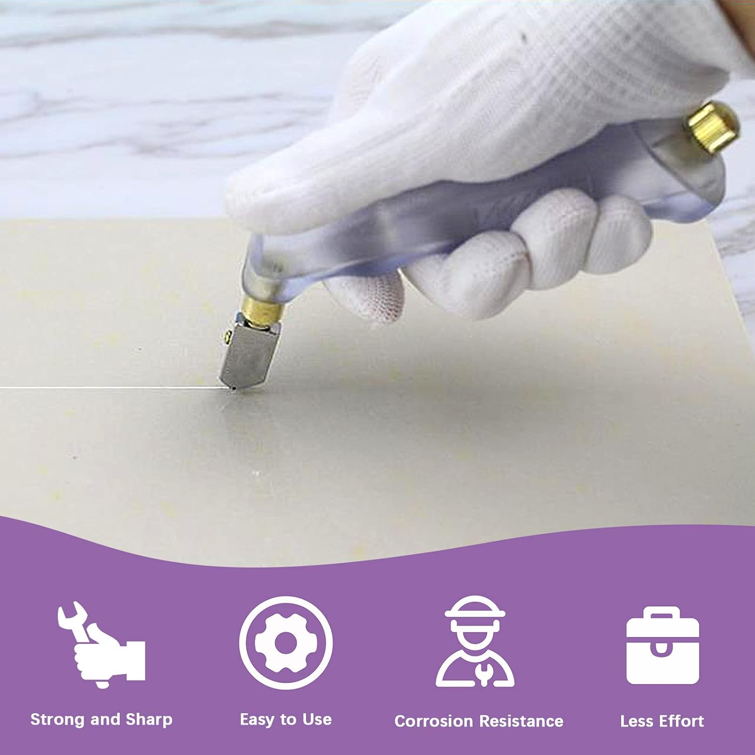 Swpeet 11Pcs 2Mm-20Mm Glass Cutter Pistol Grip and Ergonomic Grip Tungsten Carbide Glass Cutting Tools with Oil Dropper and Pen Glass Cutter Assortment Kit, Professional Stained Glass Cutting Tool image number 6