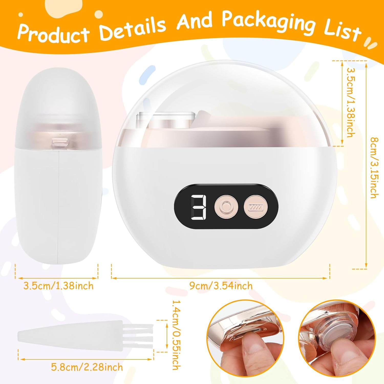 Electric Nail Clippers for Seniors Toes, Upgrade Automatic Nail Trimmer, Rechargeable Electric Nail Cutter with LED Light and Clipping Storage, Safe and Painless for Baby Senior Adult