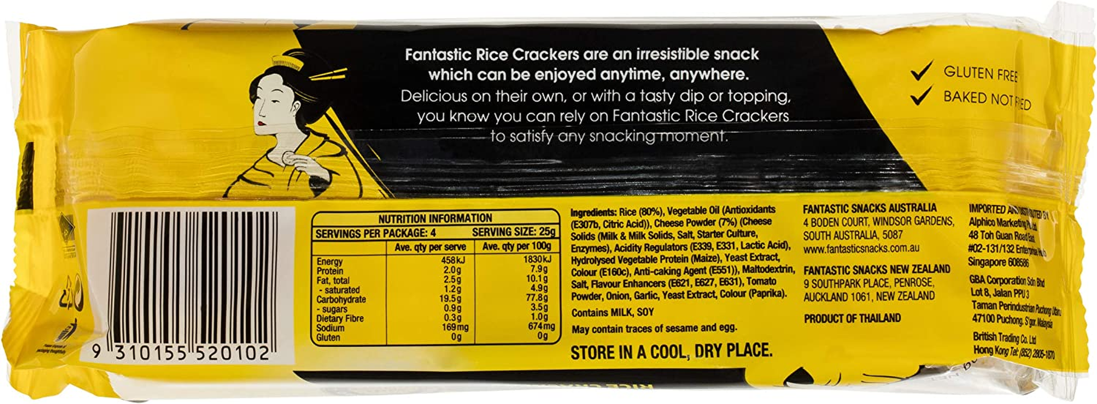 Fantastic Rice Crackers Cheese, 100G image number 4