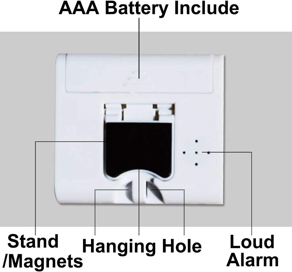 INRIGOROUS Kitchen Timer, Digital Kitchen Timer Magnetic Countdown Stopwatch Timer with Loud Alarm, Big Digit, Back Stand, Hanging Hole for Cooking, Shower, Bathroom, Kids, Classroom image number 4
