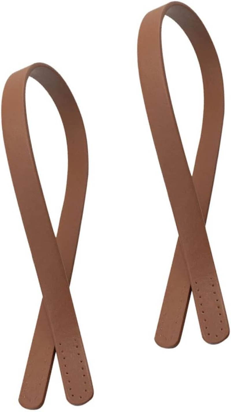 LALAFINA 4Pcs Pu Leather Handbag Handles Replacement Strap Bag Belt for Women Tote Bag Handstitch Porous DIY Pouch image number 3